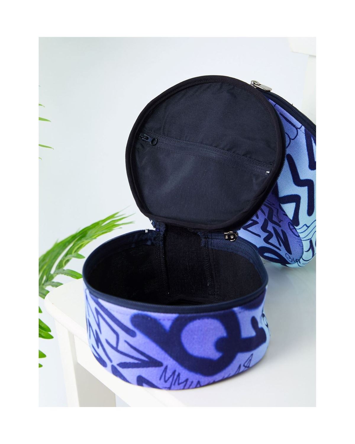 Tekli Büyük Boy Makyaj Çantası Mor-1161