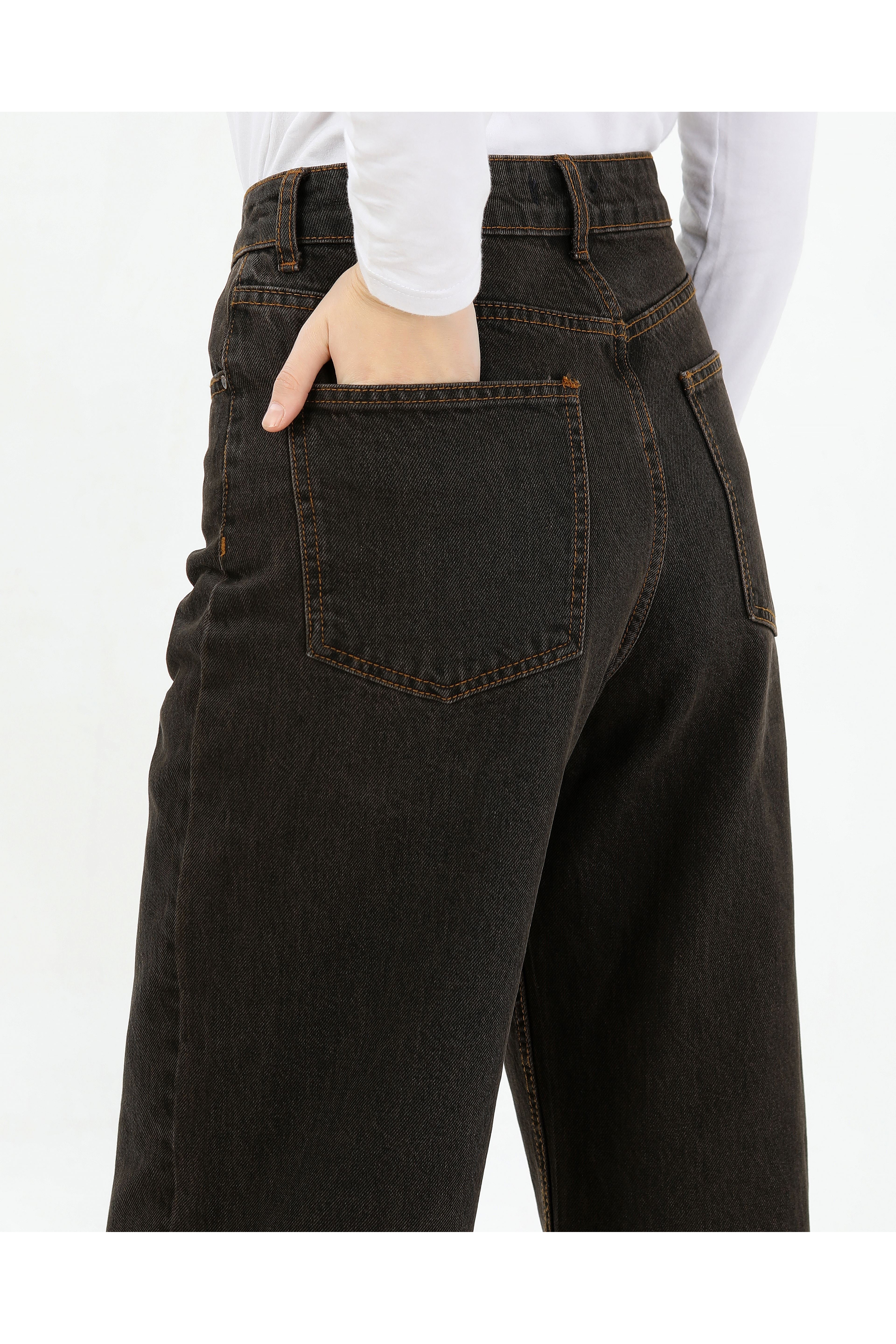 BÜYÜK BEDEN KADIN PANTOLON- KAHVE