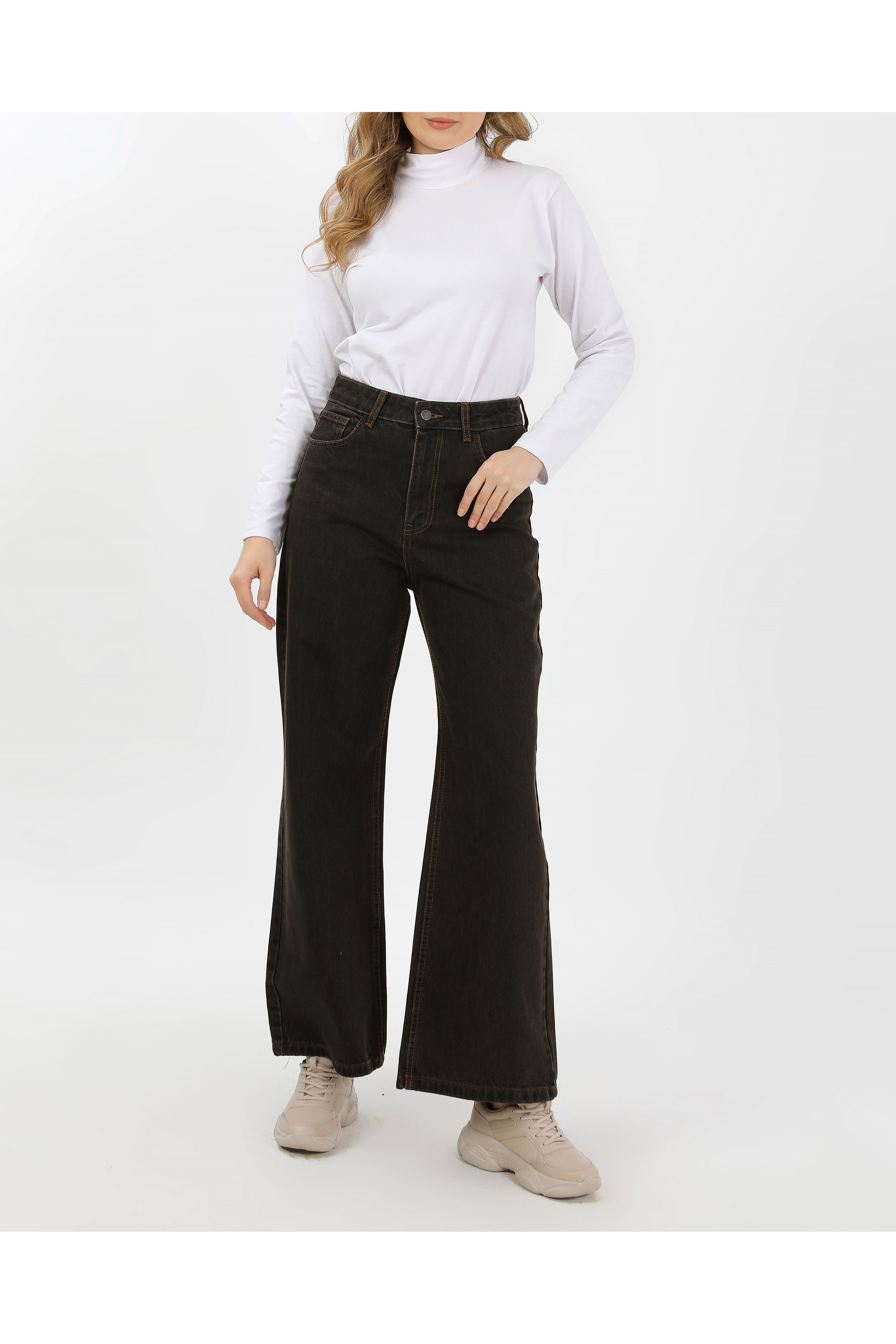 BÜYÜK BEDEN KADIN PANTOLON- KAHVE