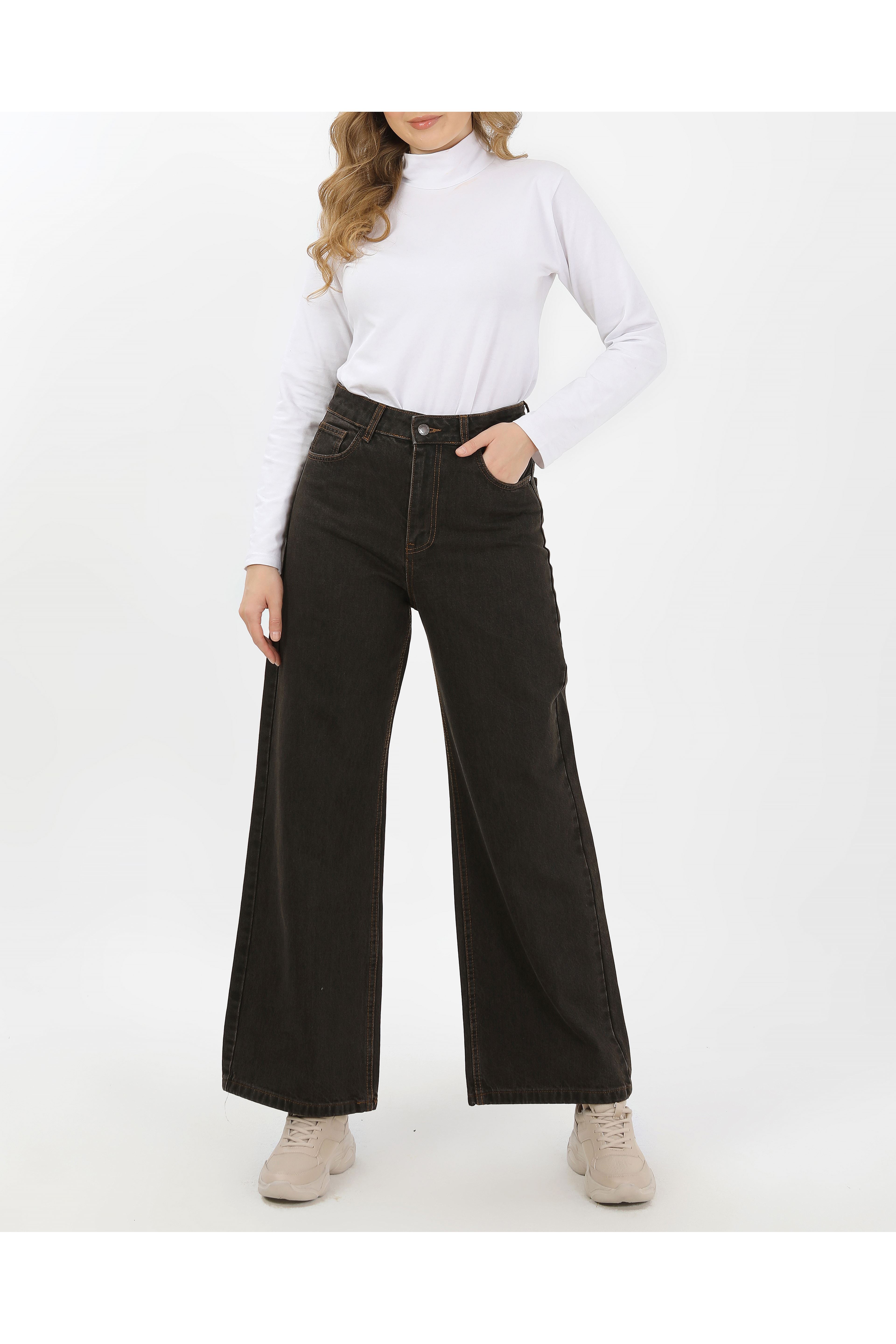 BÜYÜK BEDEN KADIN PANTOLON- KAHVE