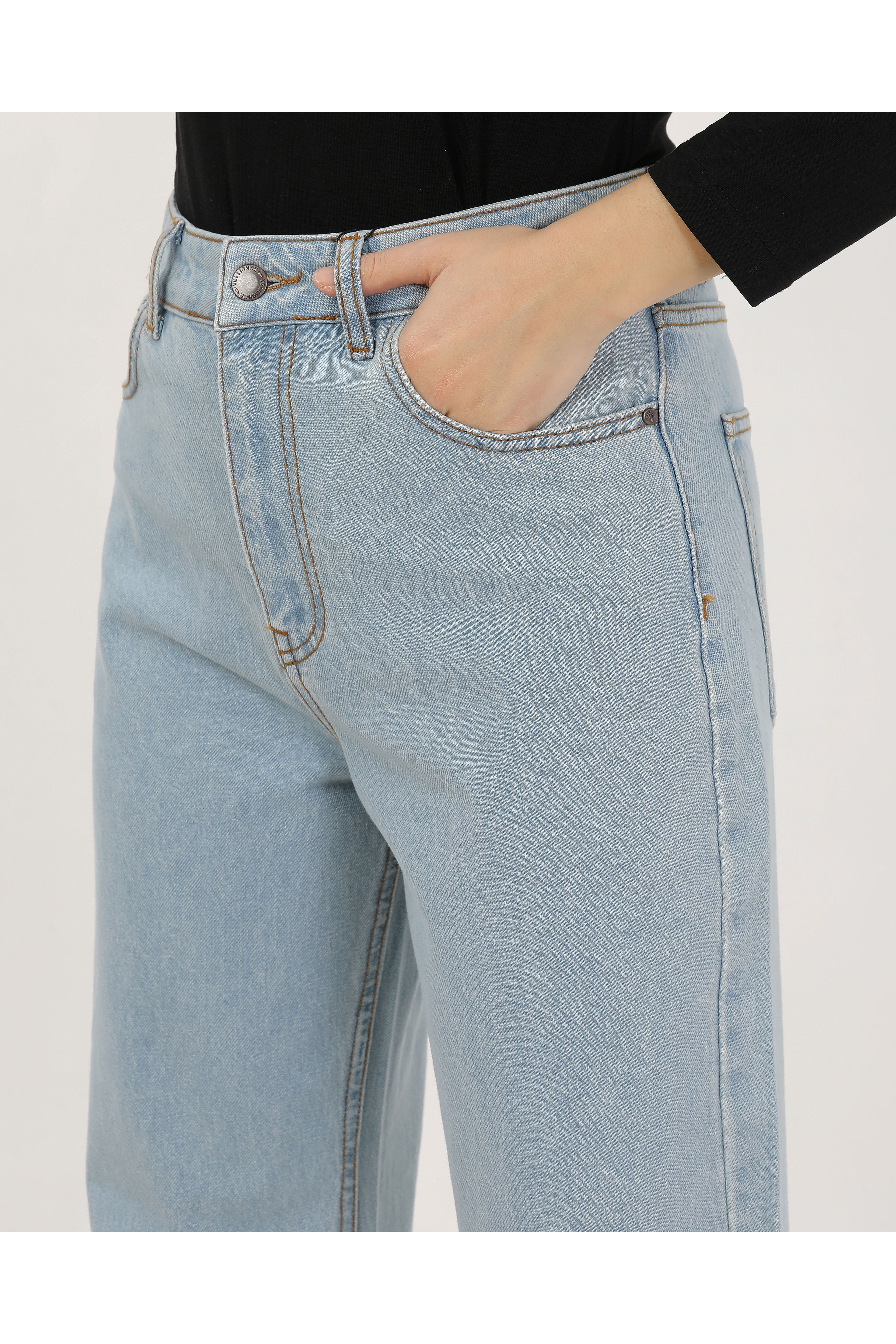 BÜYÜK BEDEN KADIN PANTOLON- AÇIK MAVİ