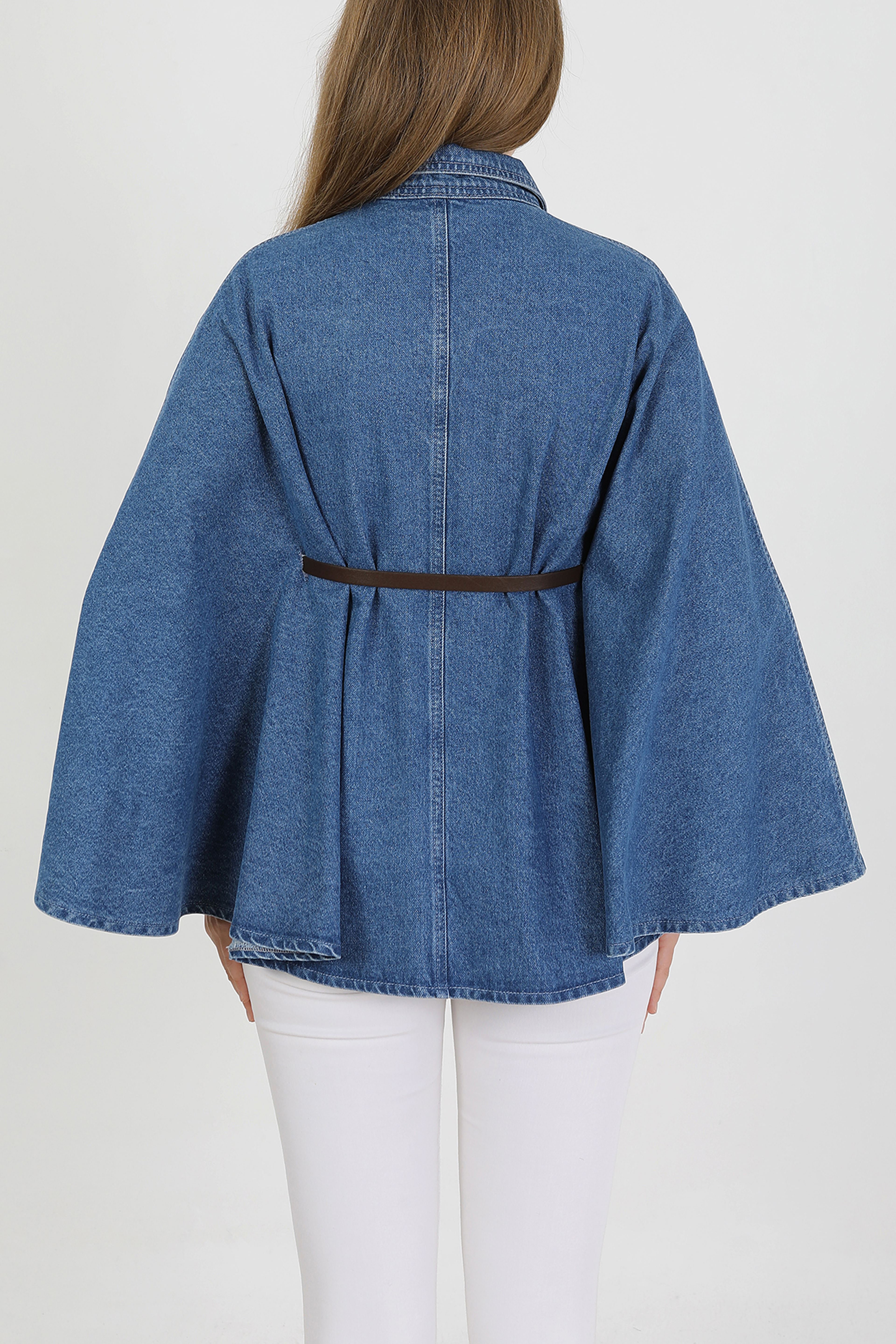 Kadın Kemerli Panço- KOT