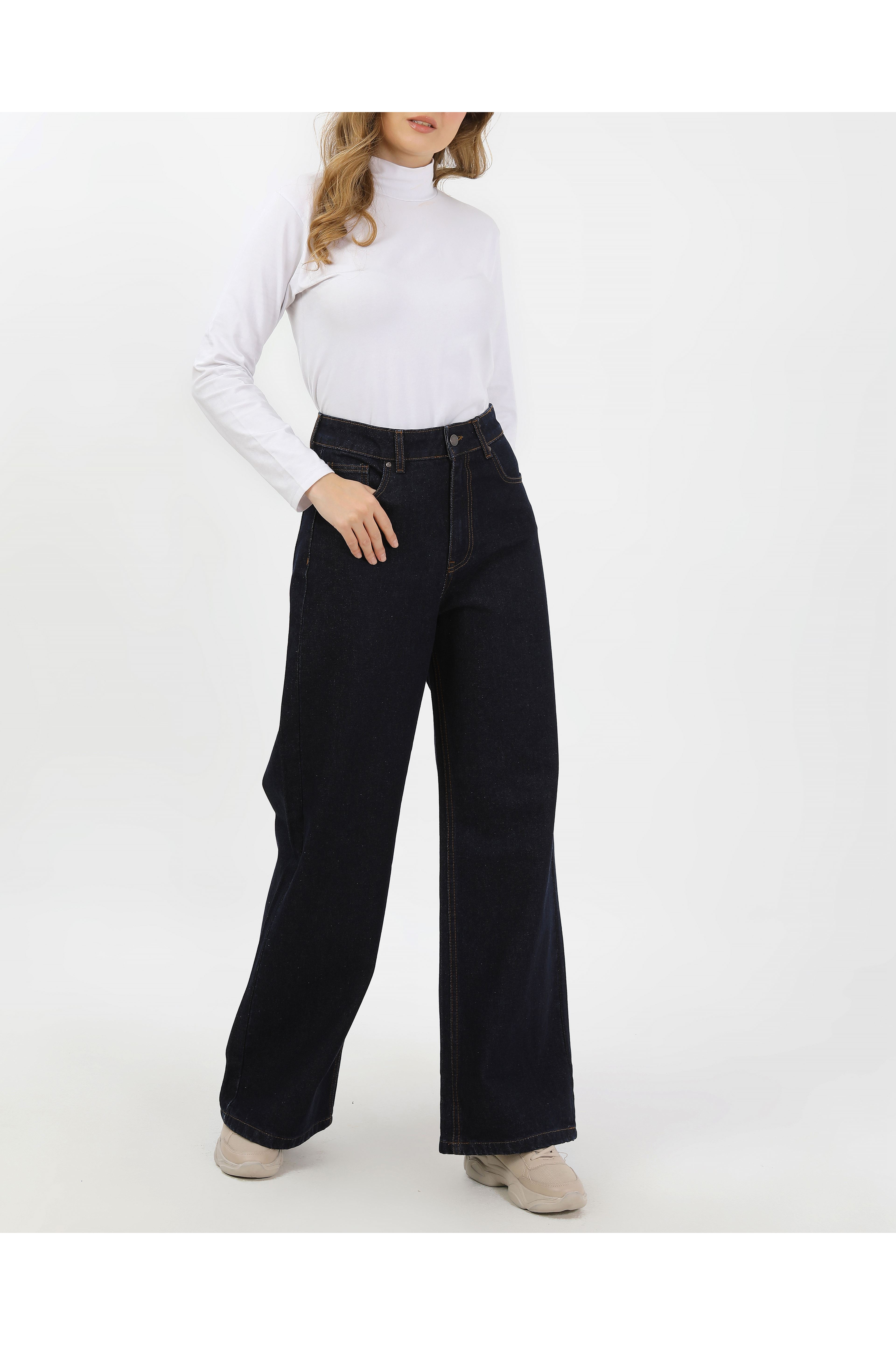 BÜYÜK BEDEN KADIN PANTOLON KOYU LACİVERT