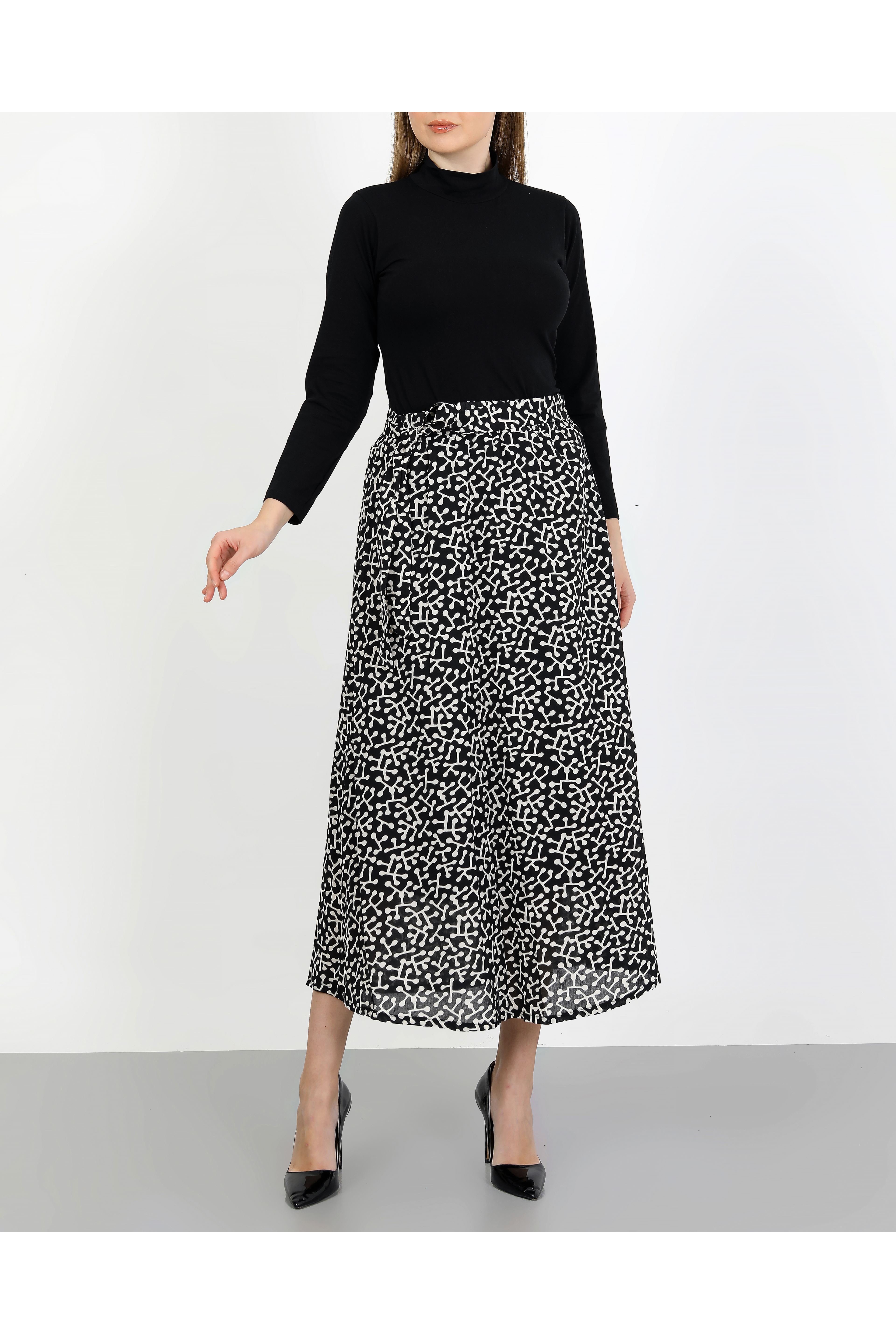 Kuşaklı Mevlana Etek Siyah