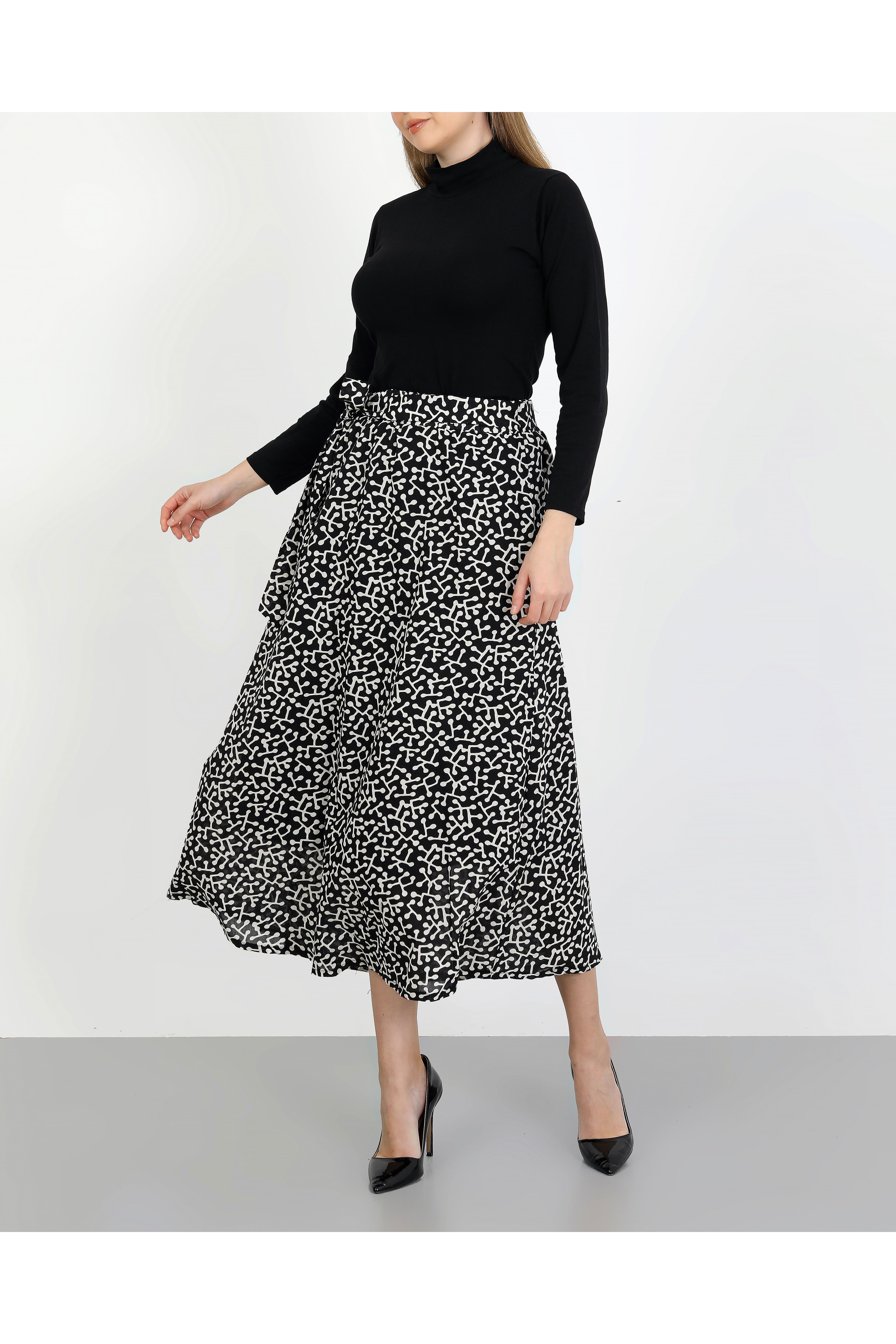 Kuşaklı Mevlana Etek Siyah