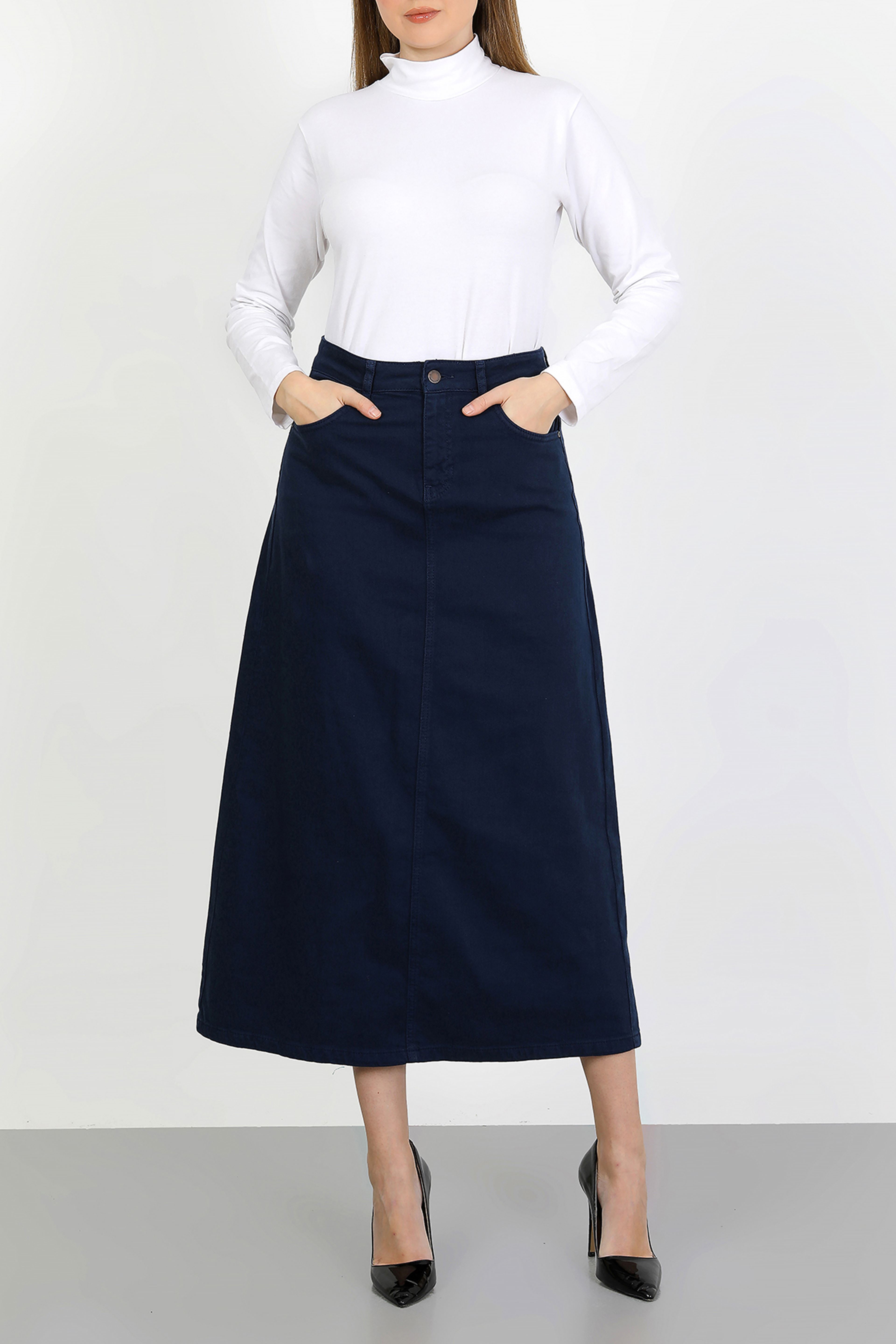 Tesettür Etek Lacivert