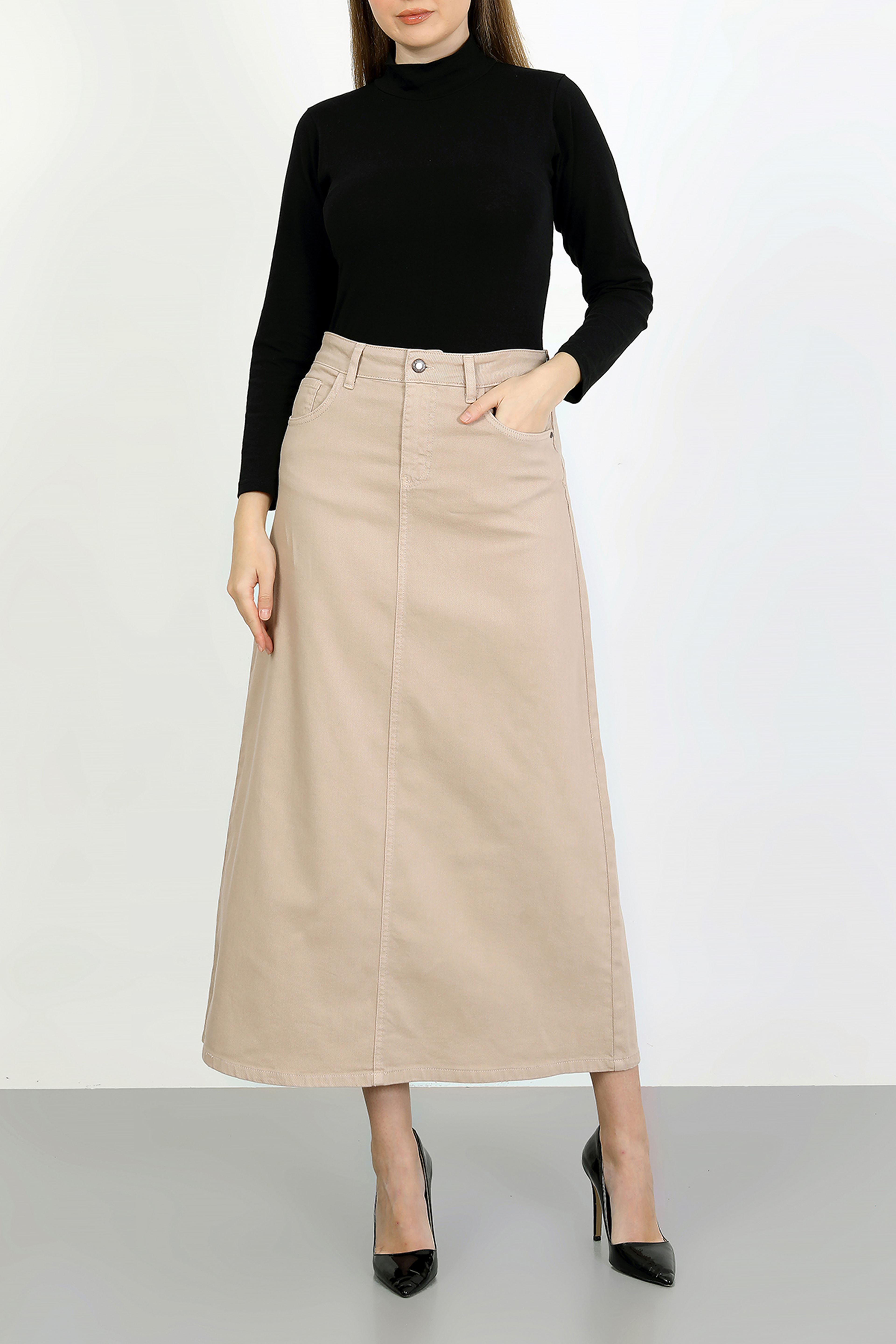 Tesettür Etek Badem