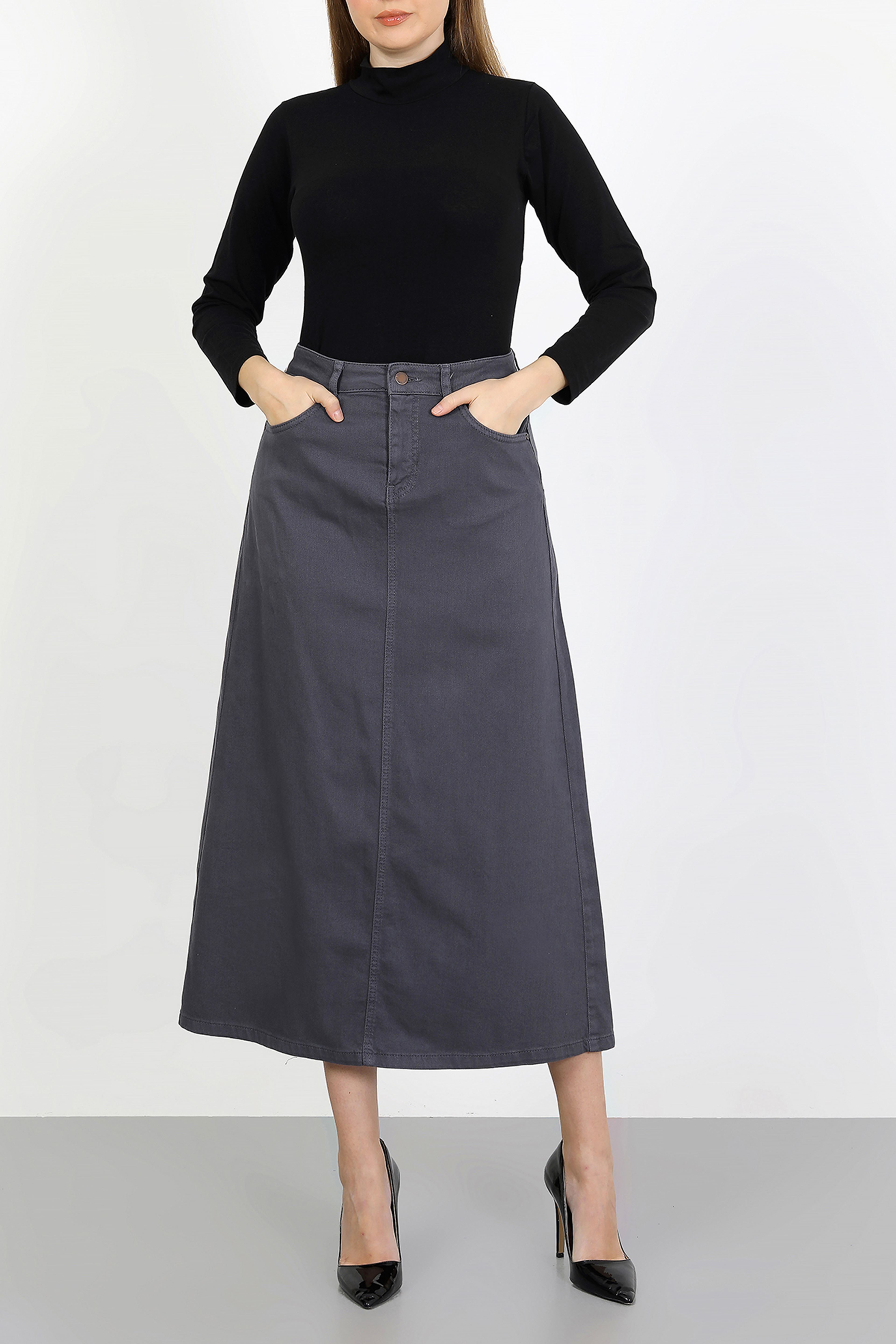 Tesettür Etek Antrasit