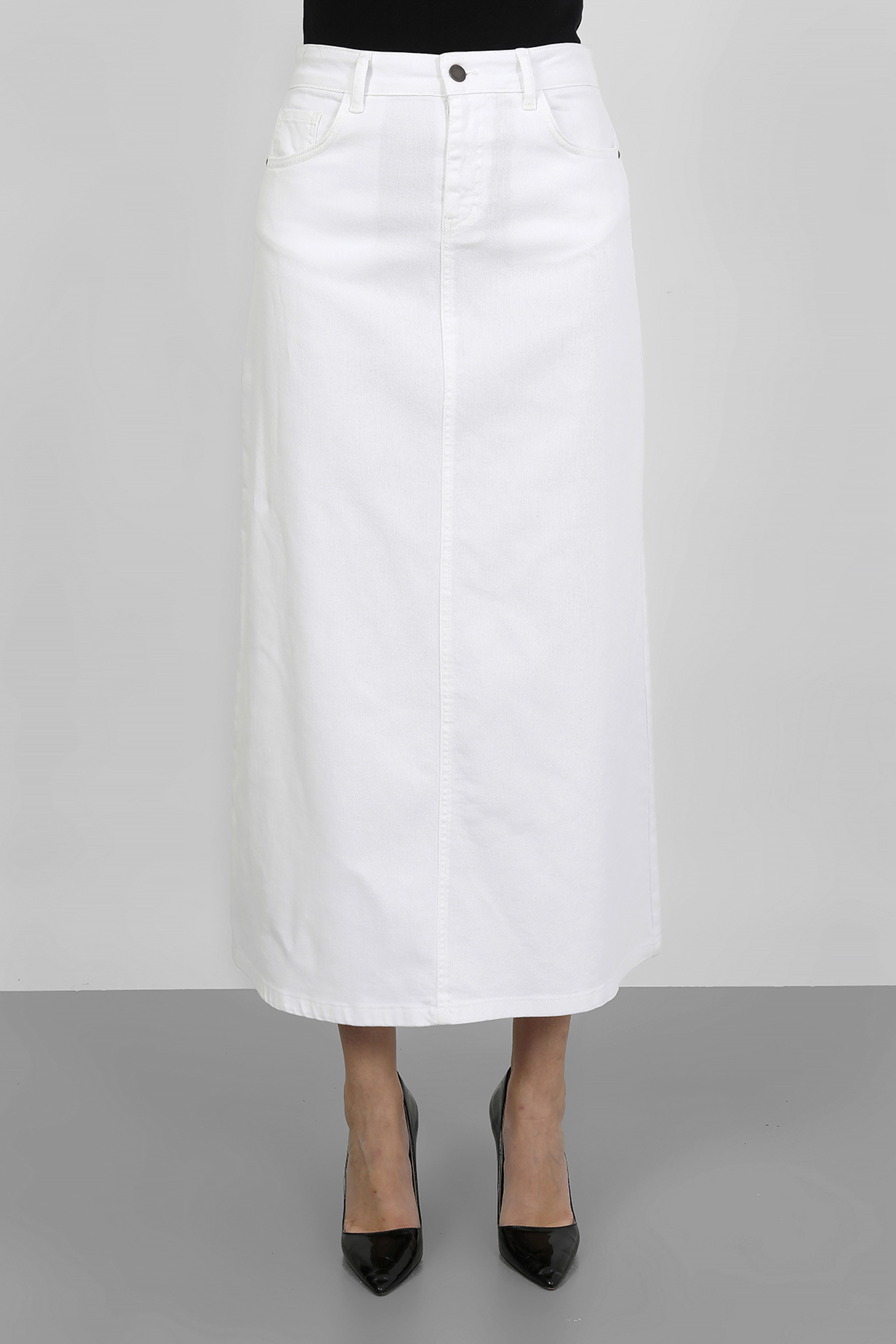 Tesettür Etek Beyaz