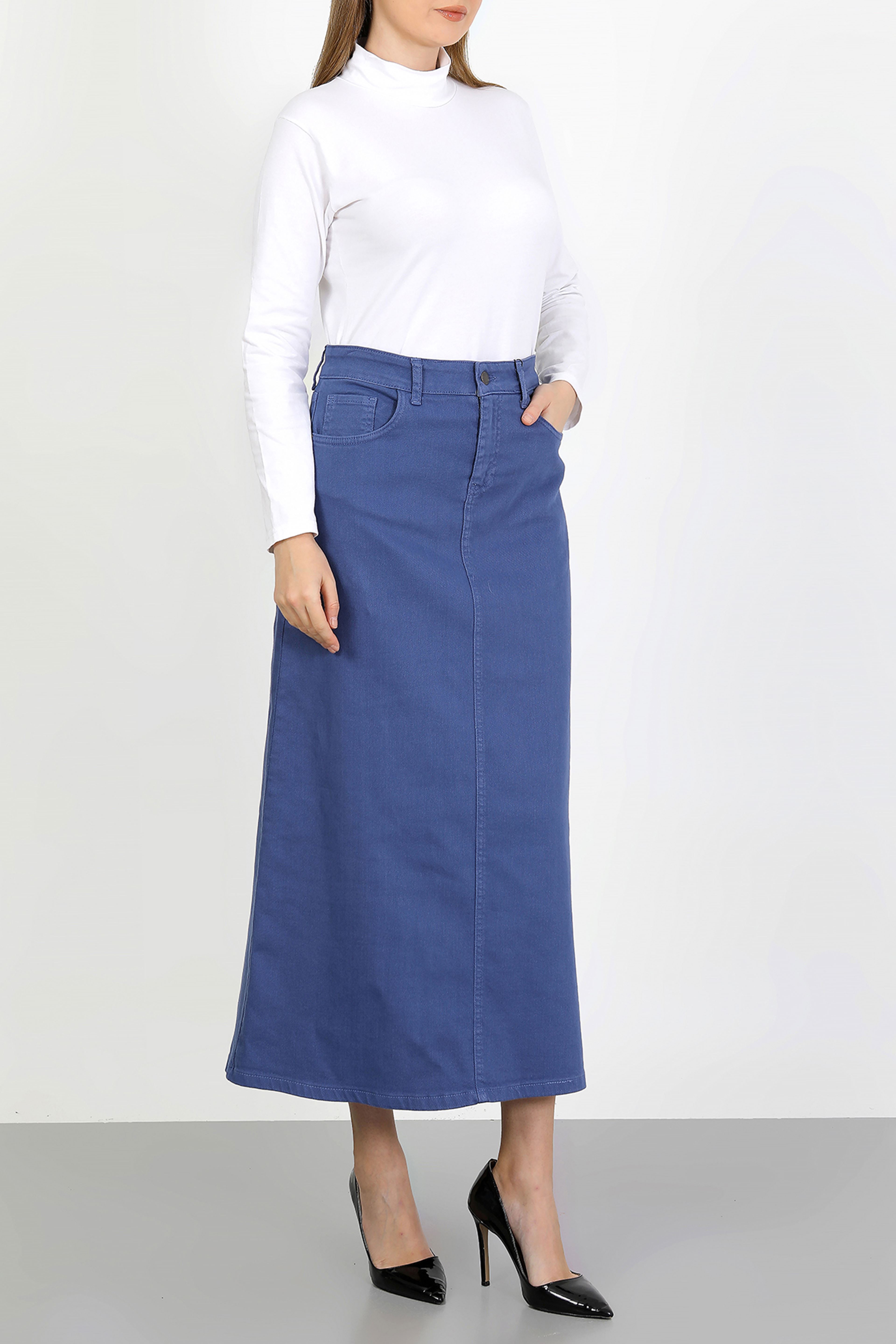 Tesettür Etek İndigo