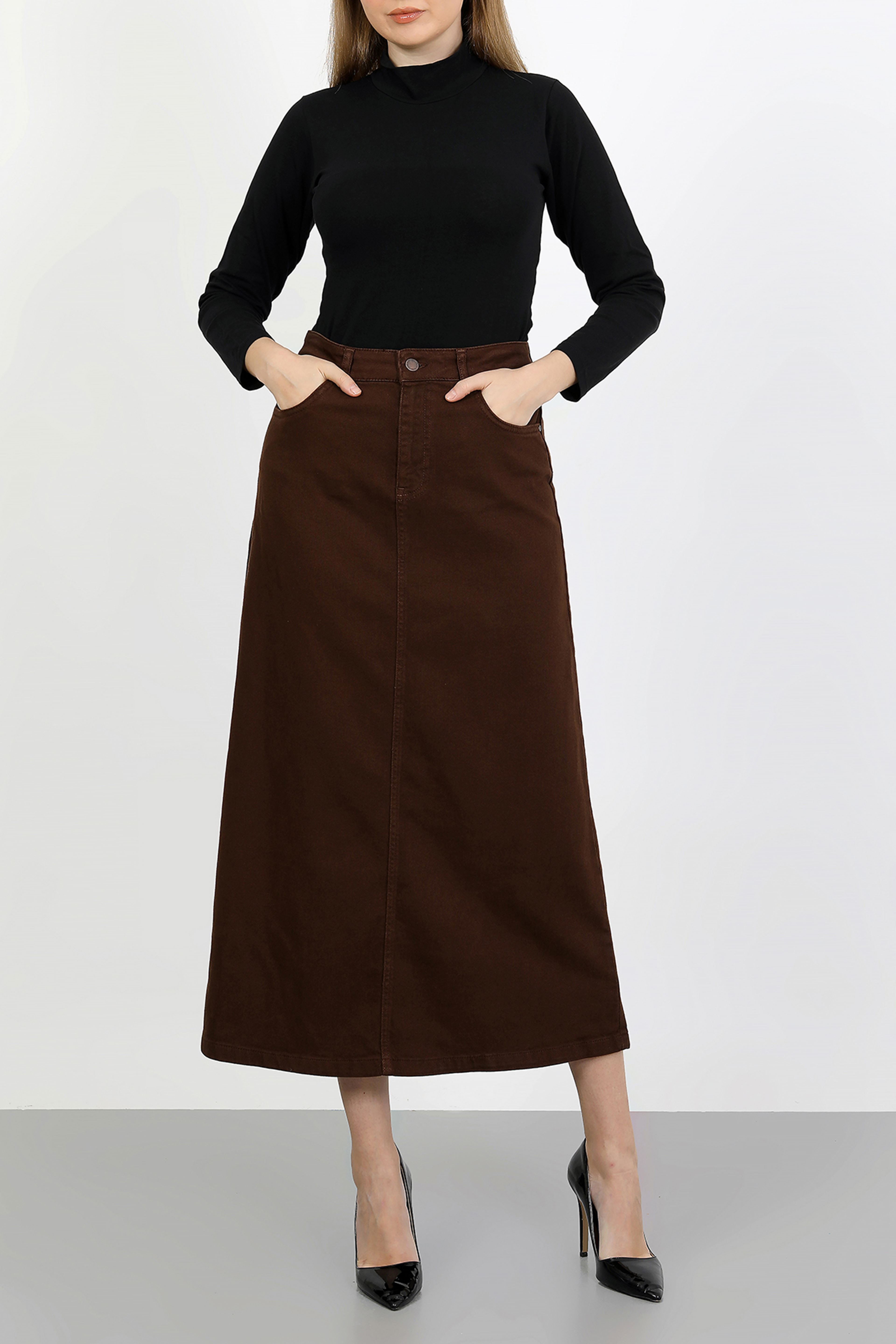 Tesettür Etek Kahverengi