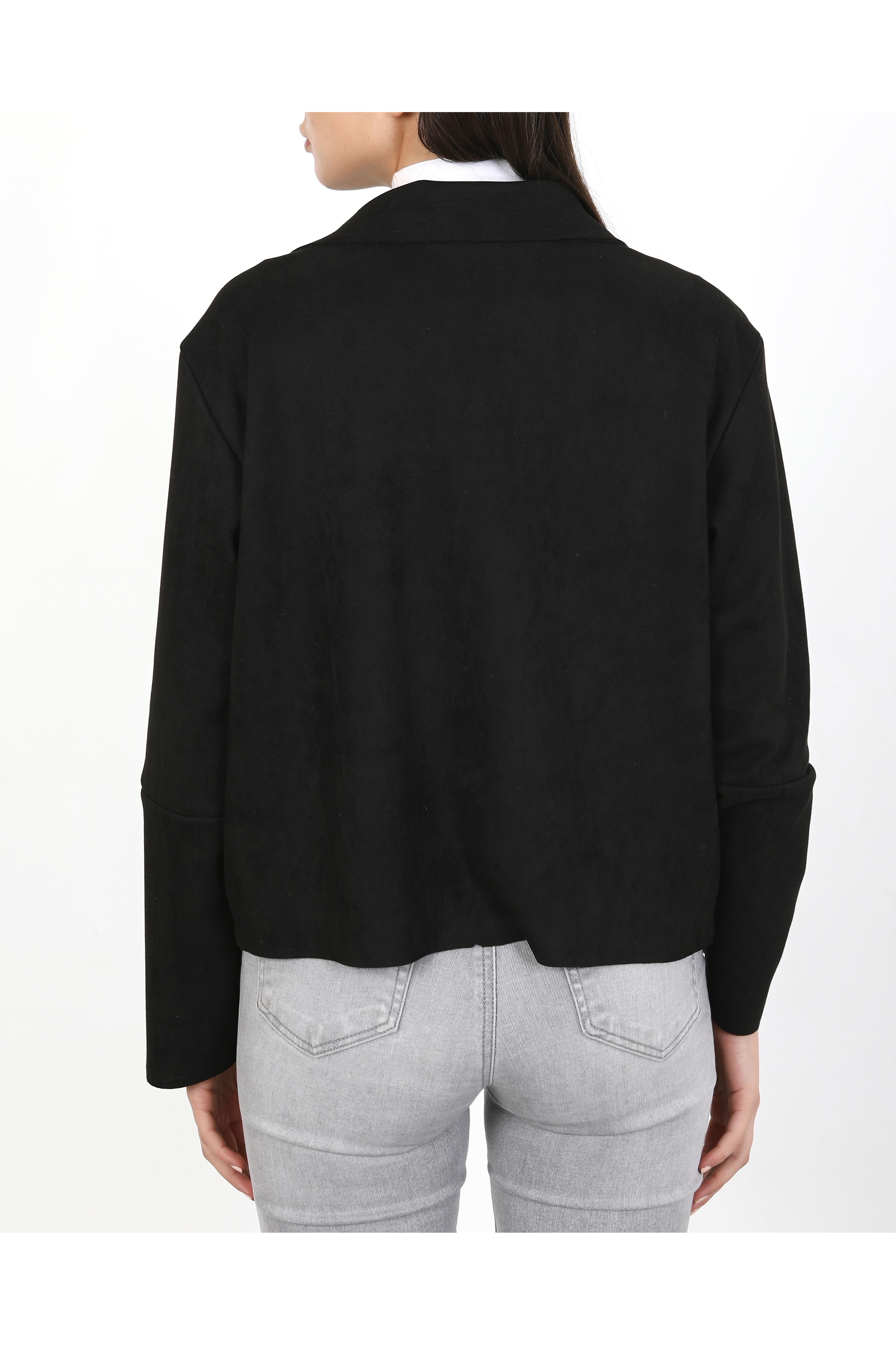 SÜET KADIN CEKET-SİYAH