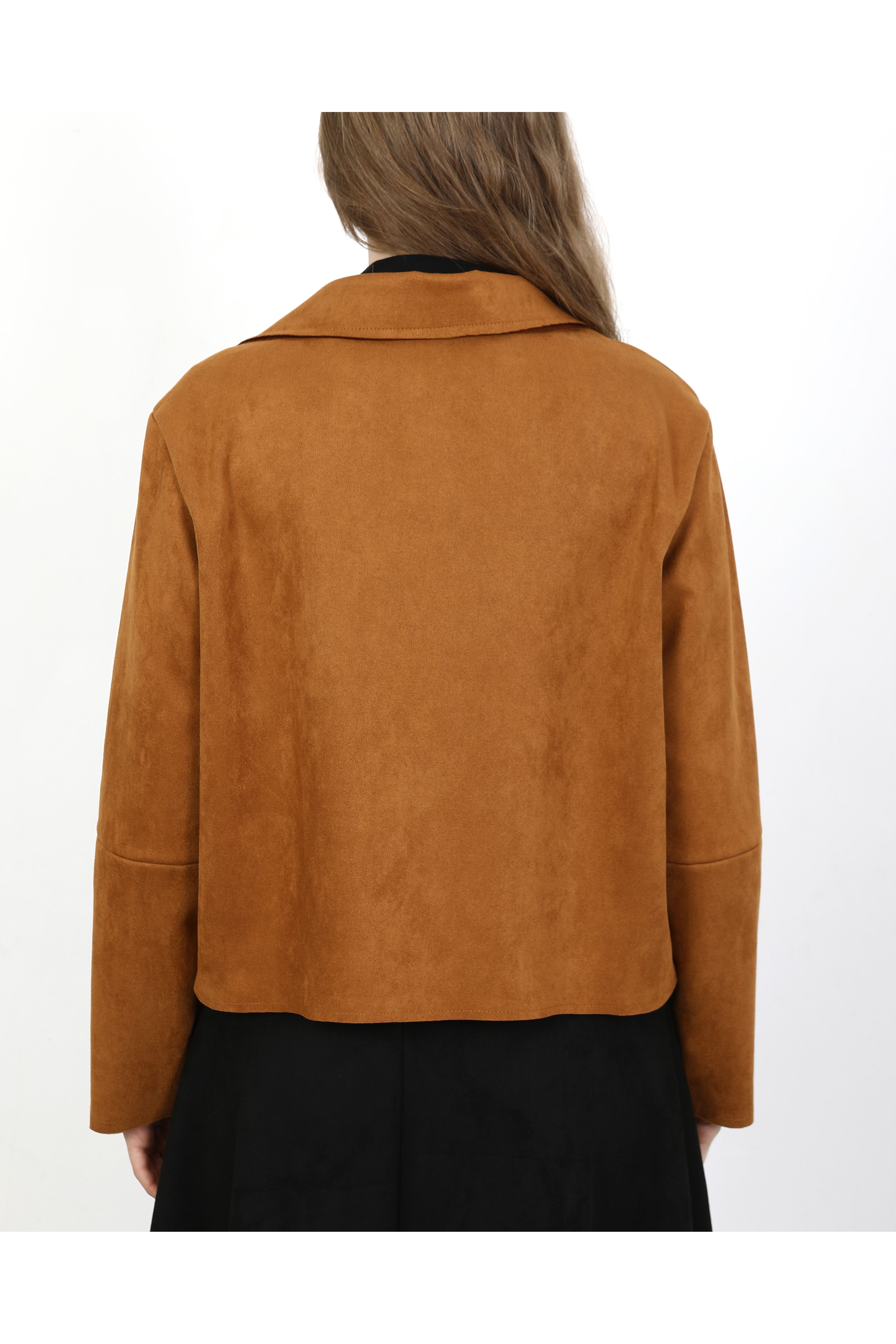 SÜET KADIN CEKET-CAMEL