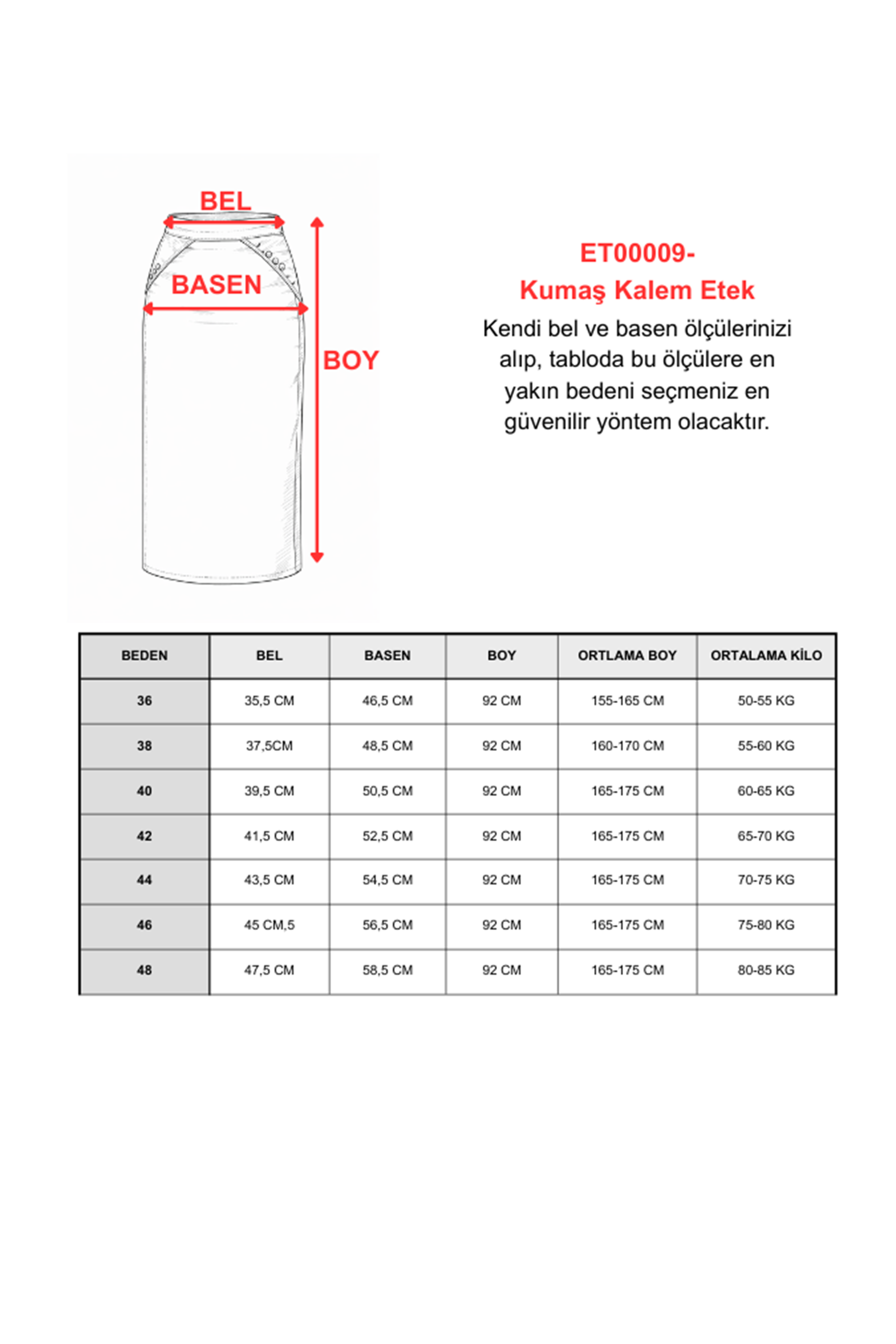 Kumaş Kalem Etek Lacivert