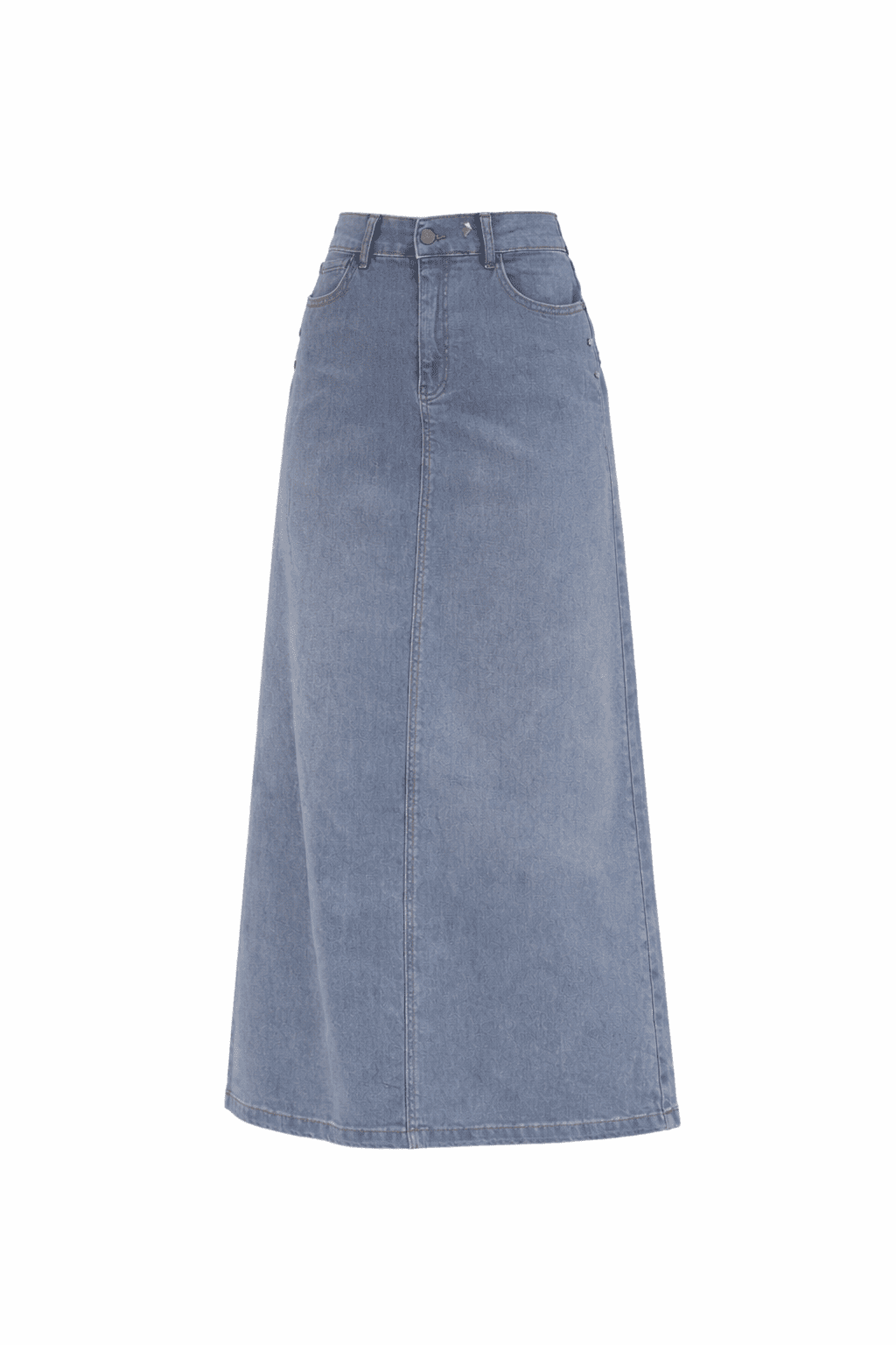 Doğal Kumaşlı Yıldız Rivetlı Kot Etek Gri