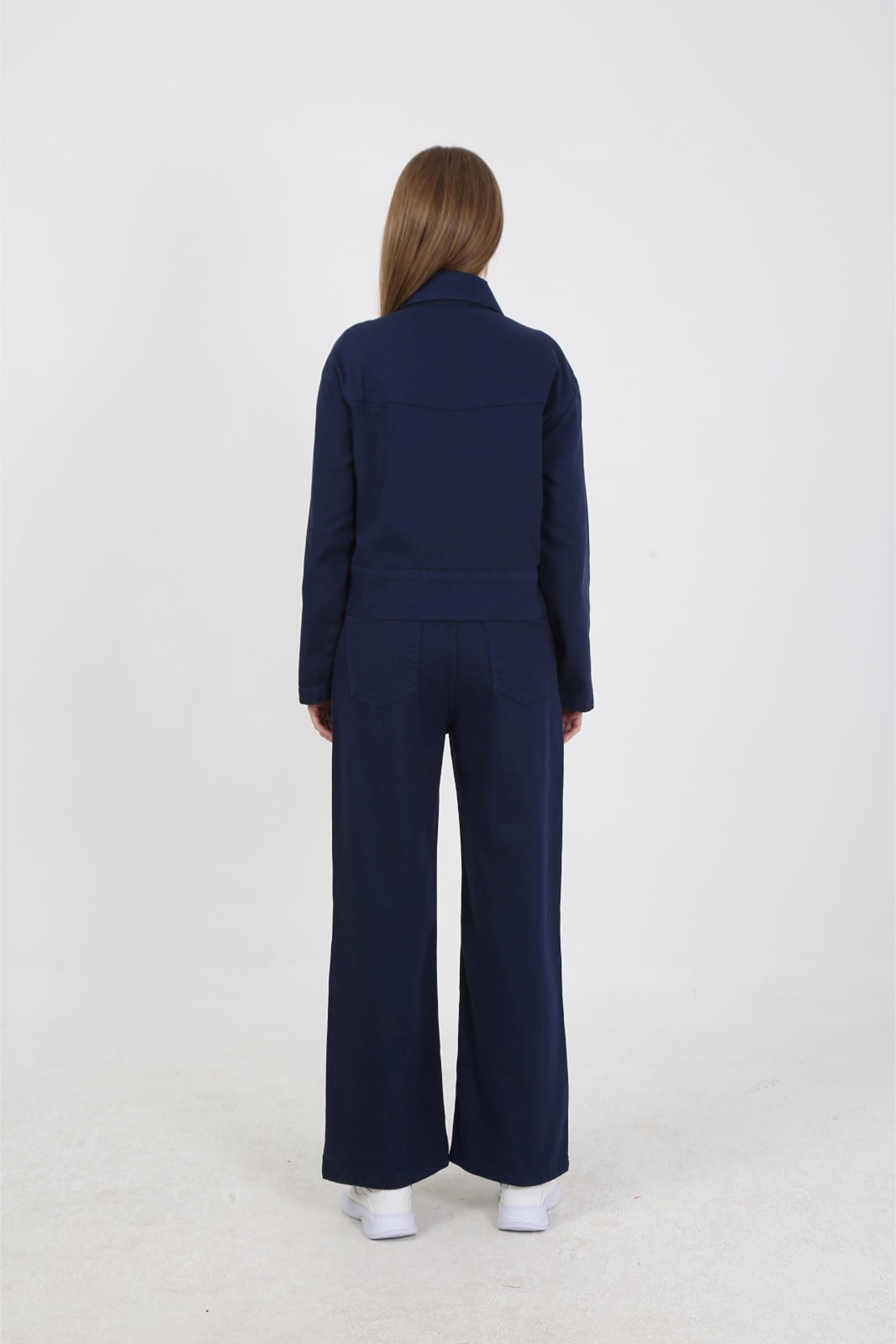 KADIN  JEAN PANTOLON VE CEKET TAKIM- LACİVERT