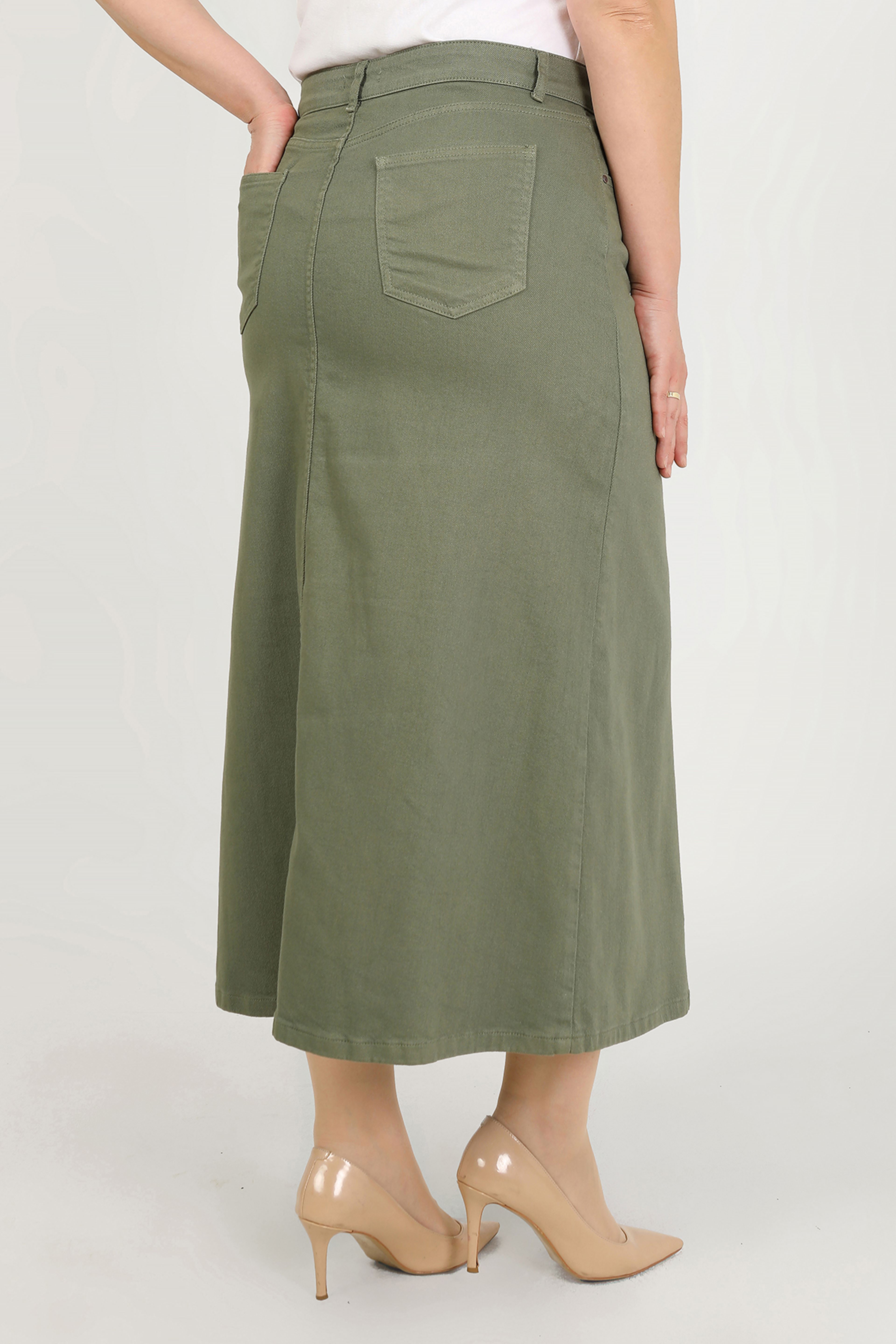 BÜYÜK BEDEN TESETTÜR ETEK- HAKİ