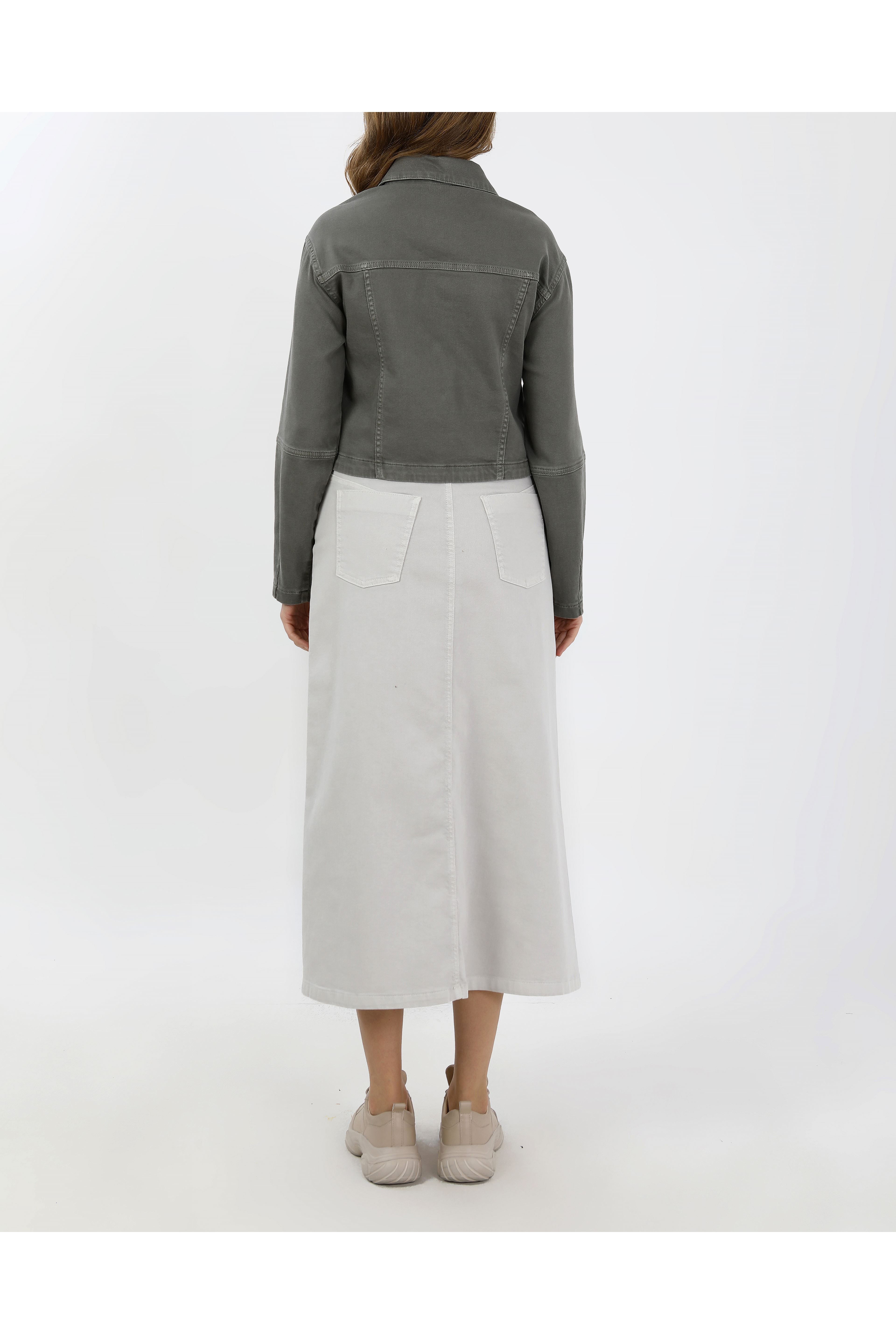 BAĞCIKLI DENİM CEKET- HAKİ