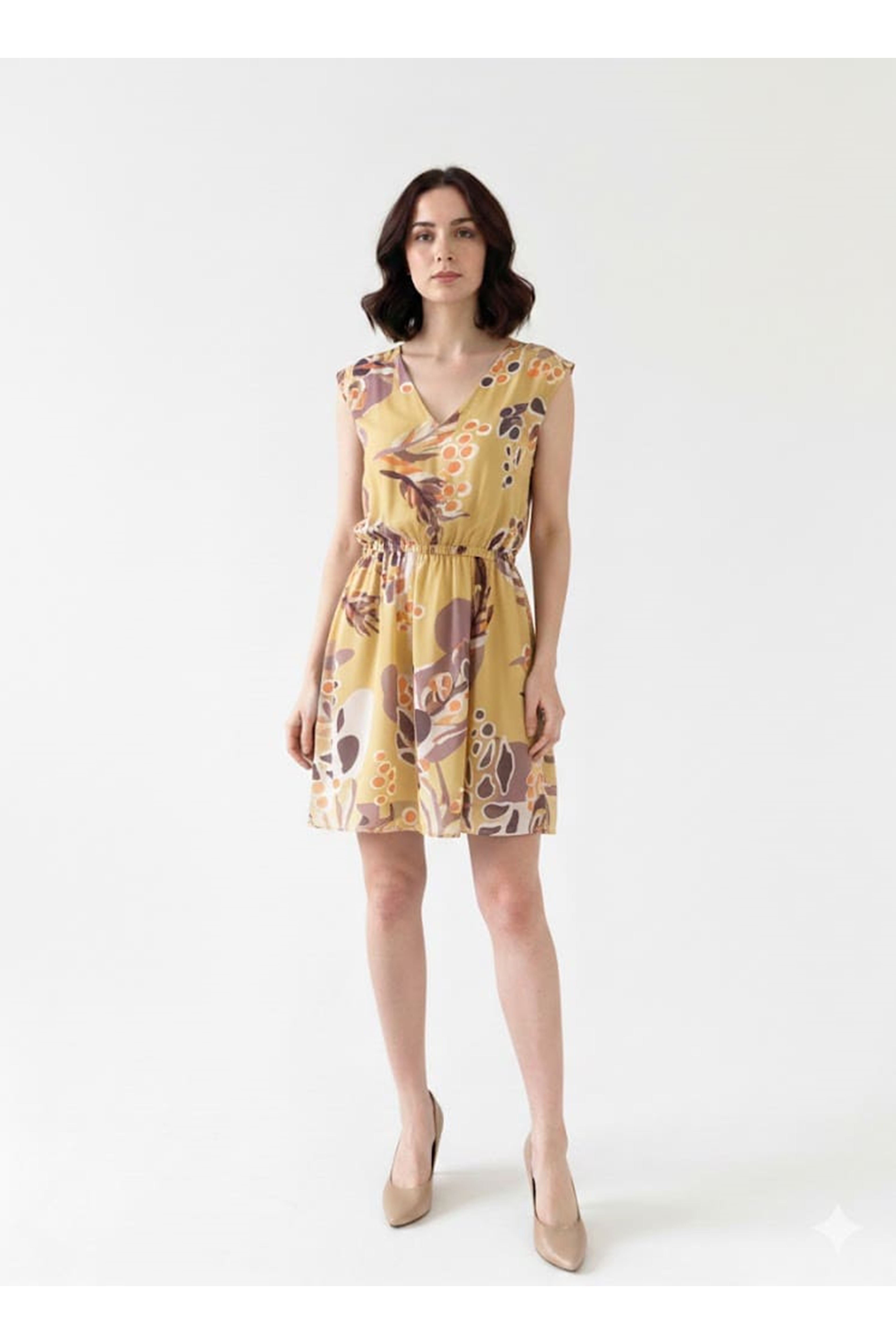 Çiçekli Mini Elbise