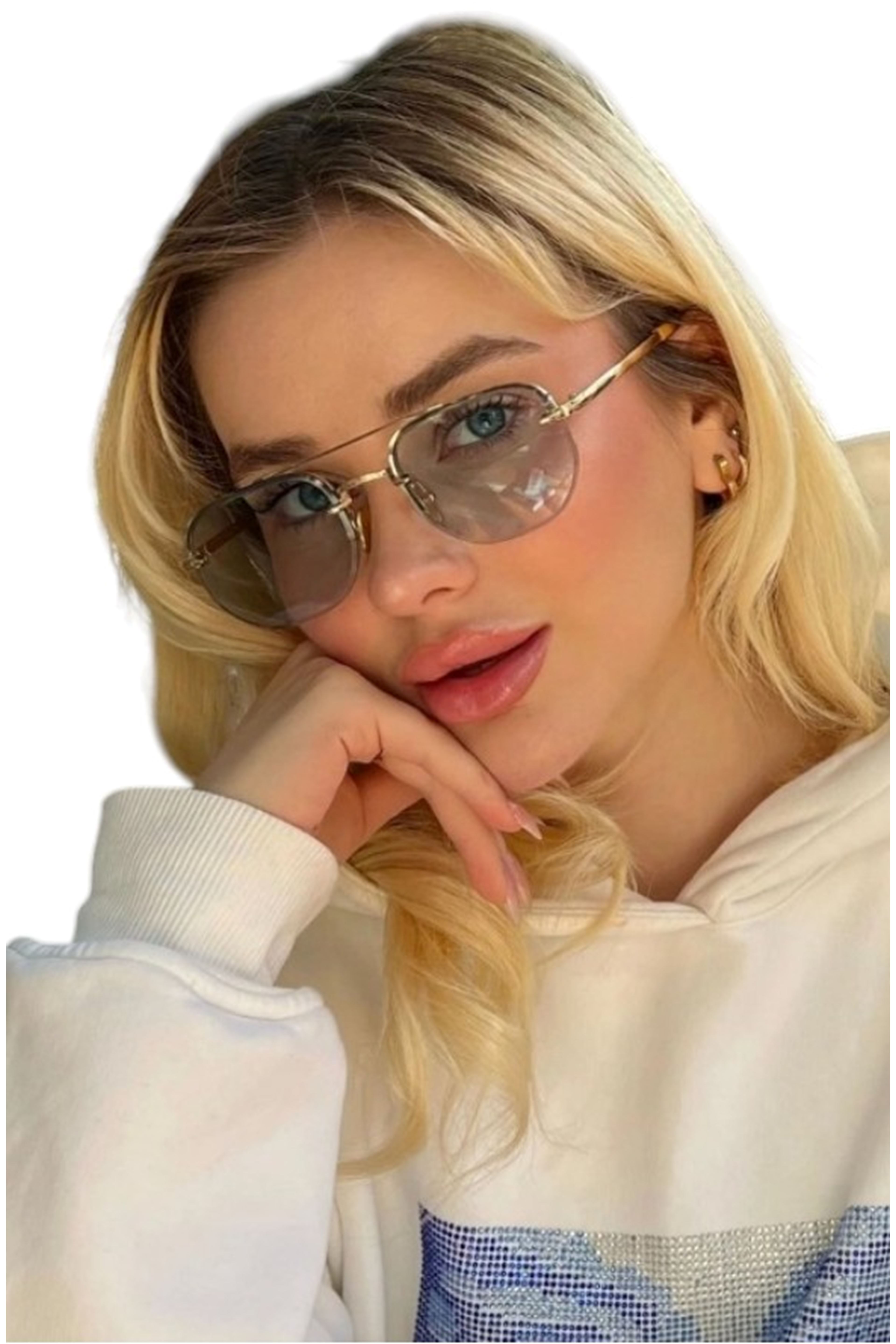 İnce Metal Çerçeve Hafif Klasik Güneş Gözlüğü