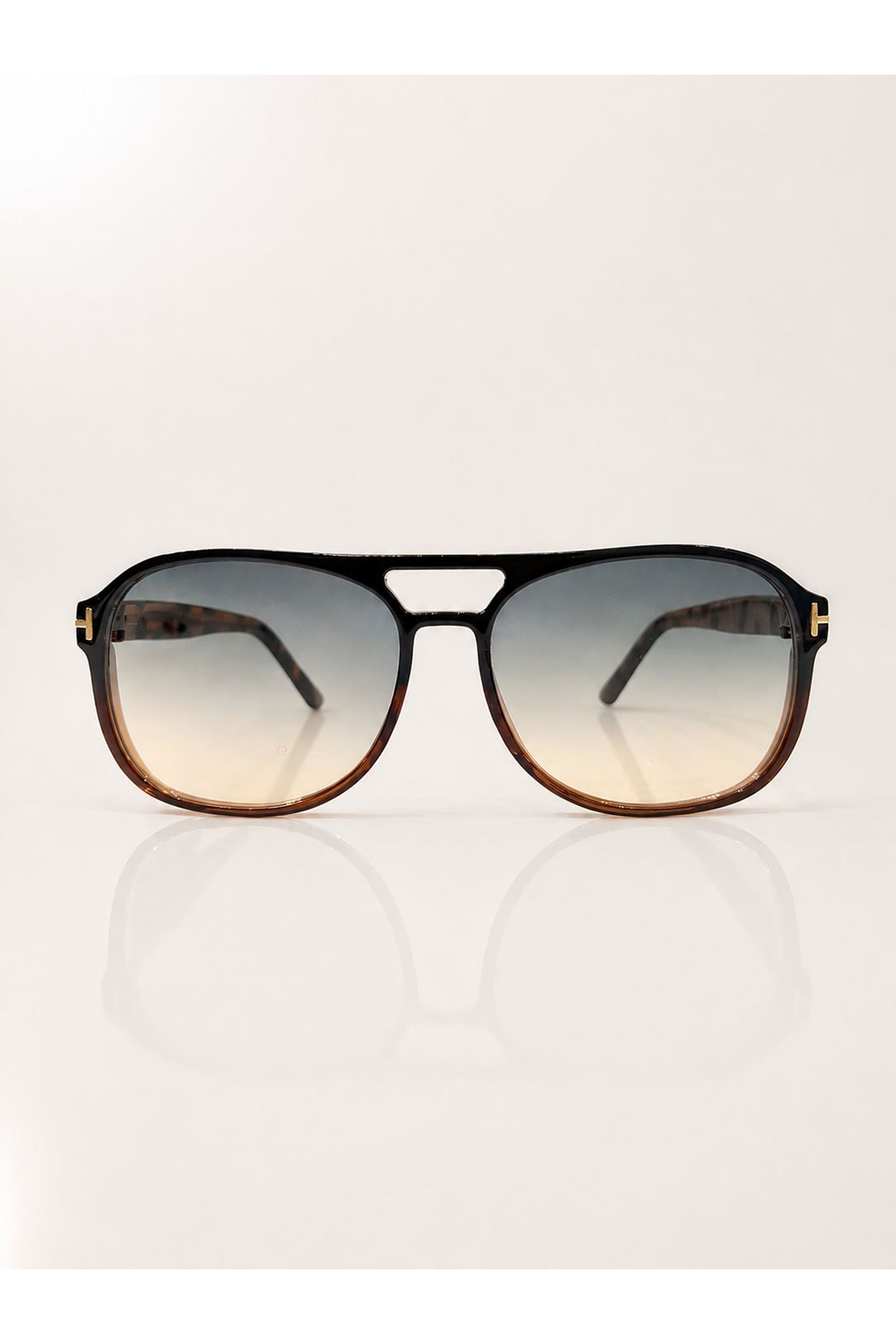 Oval Yuvarlak Çerçeve Degrade Cam Güneş Gözlüğü