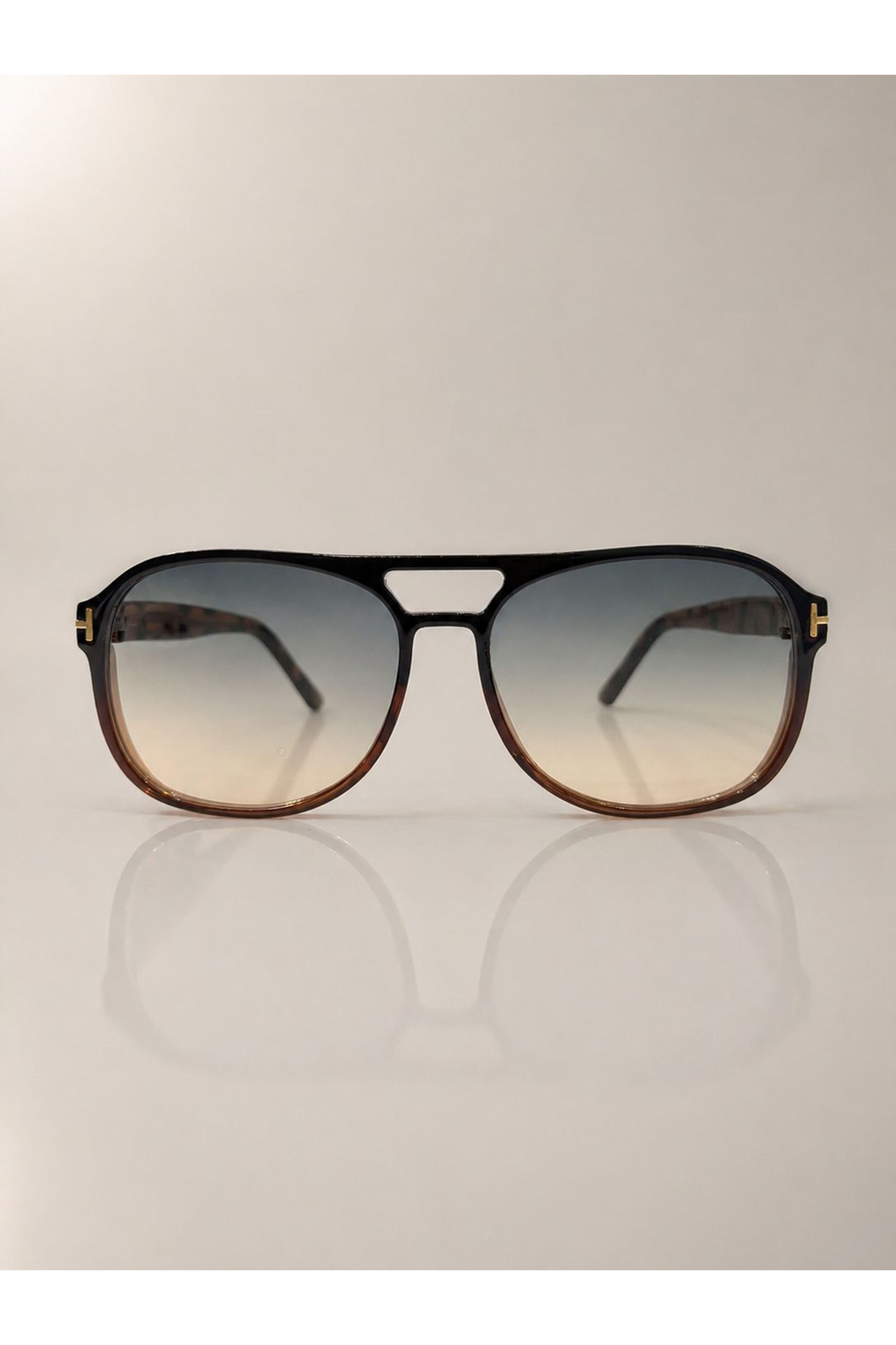 Oval Yuvarlak Çerçeve Degrade Cam Güneş Gözlüğü