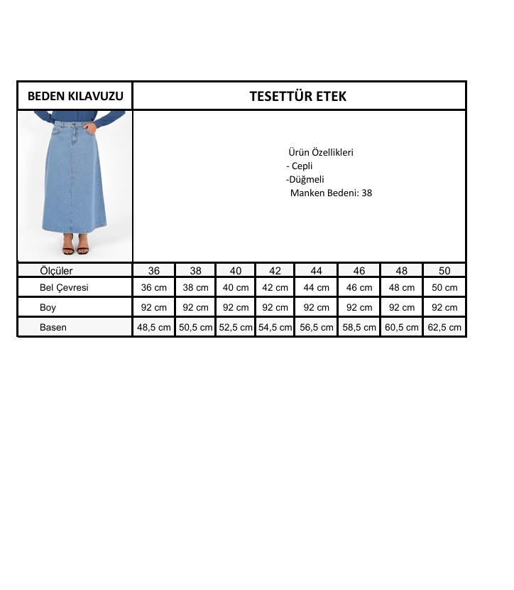 Black High Waist Denim Skirt