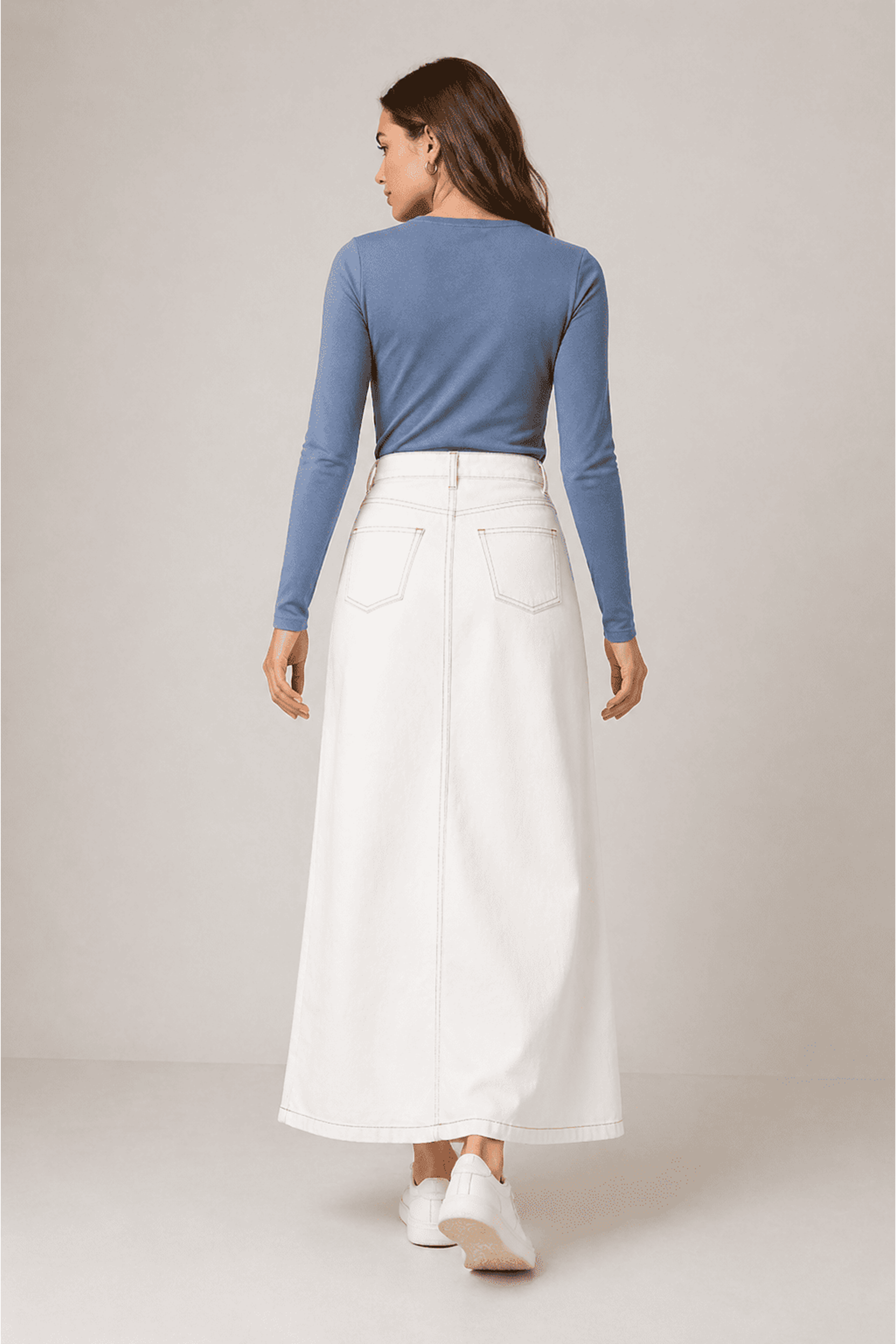 Black High Waist Denim Skirt