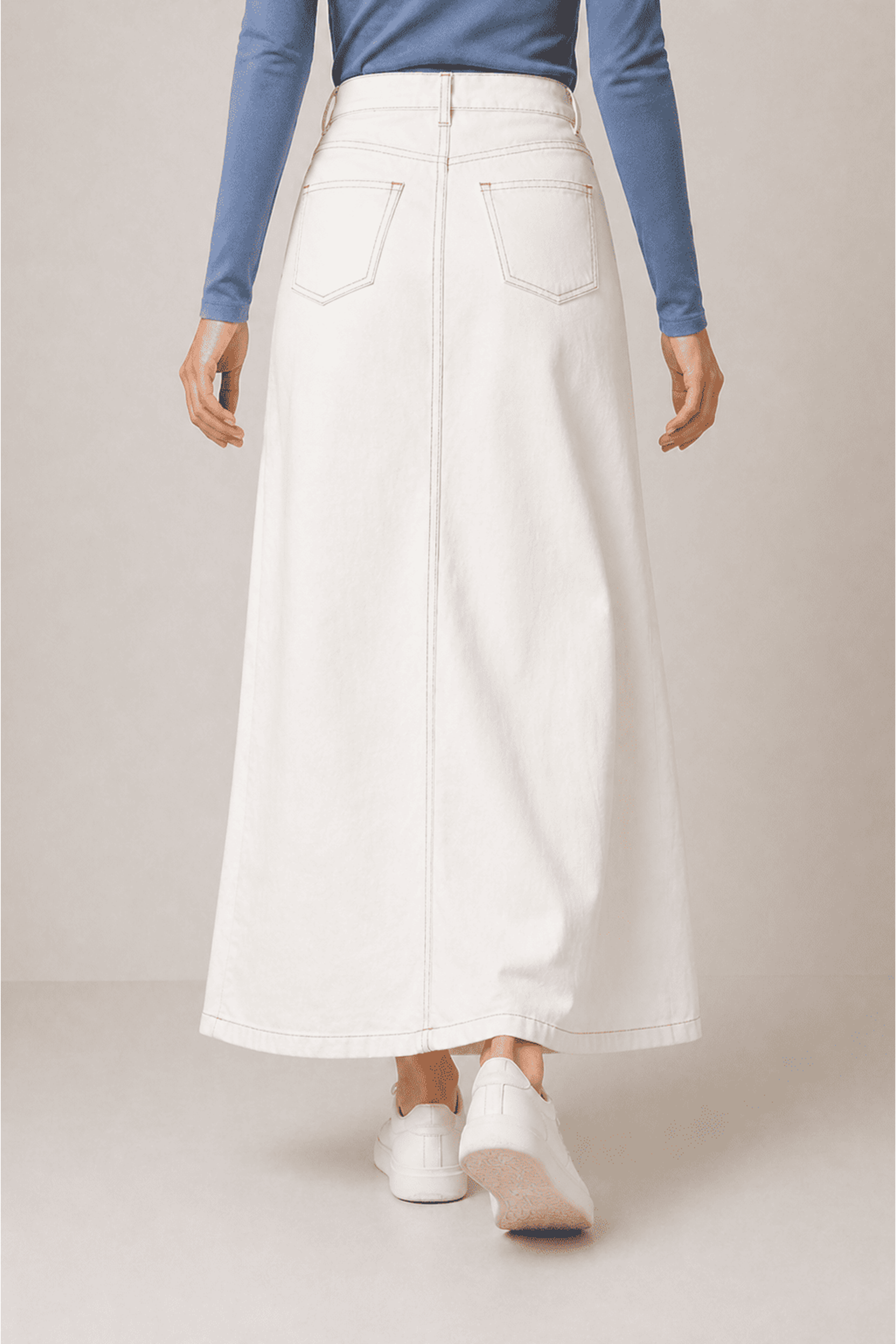 Black High Waist Denim Skirt