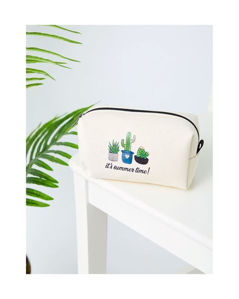 حقيبة مكياج بنقشة الصبار