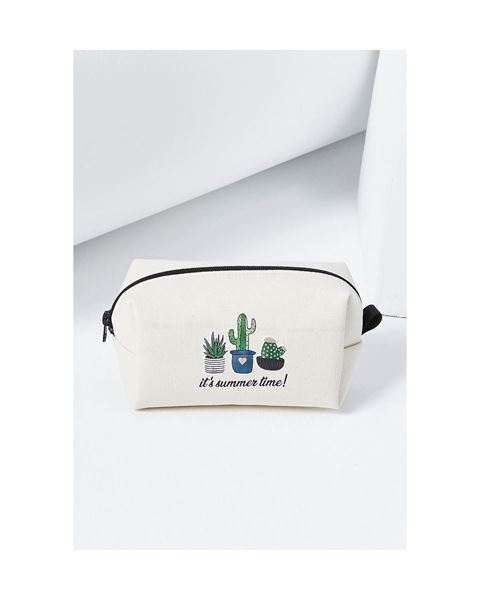 حقيبة مكياج بنقشة الصبار