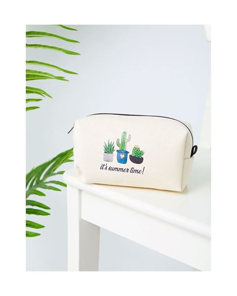 حقيبة مكياج بنقشة الصبار