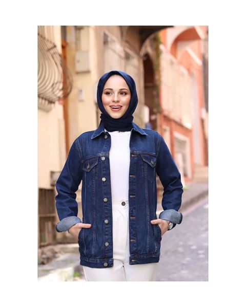 جاكيت جينز - أزرق غامق