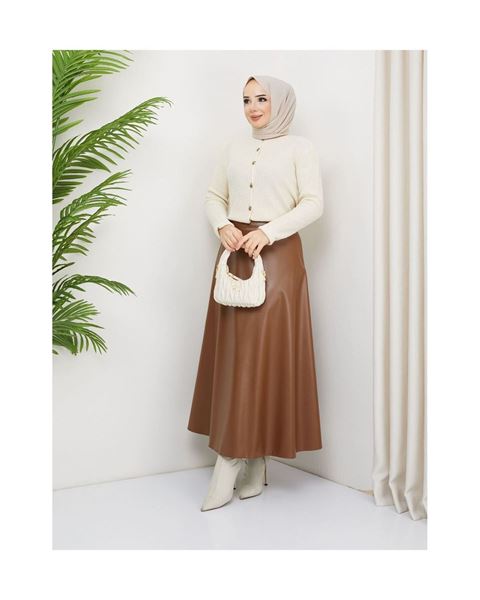 تنورة مولانا الجلدية البنية