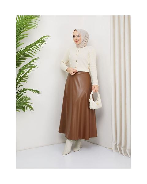 تنورة مولانا الجلدية البنية