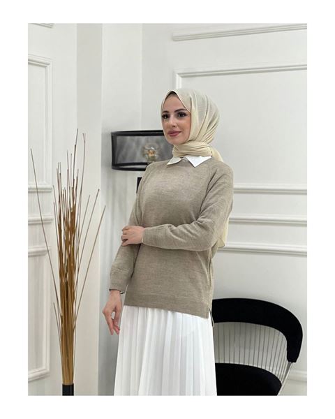 كنزة تريكو – بيج (فيزون)