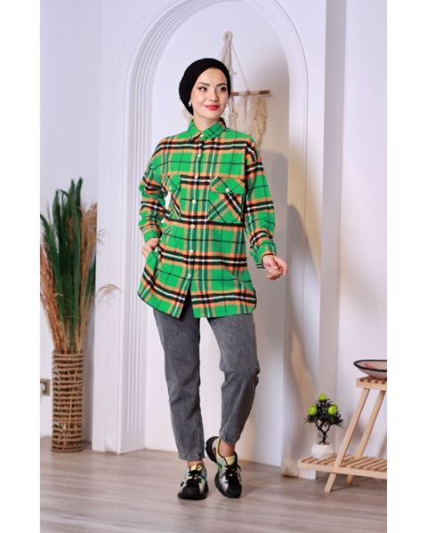 بنطال جينز أزرق بحاشية مطوية (بنسات)