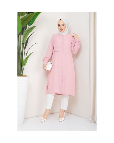 تونيك من حرير المدينة – وردي بودرة