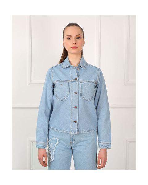 سترة مطرزة على شكل فراشة - زرقاء