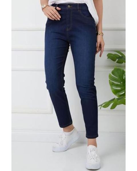 بنطال جينز أزرق داكن من قماش طبيعي