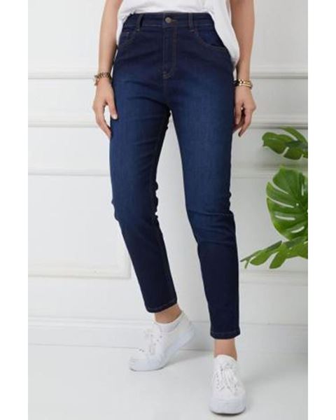 بنطال جينز أزرق داكن من قماش طبيعي