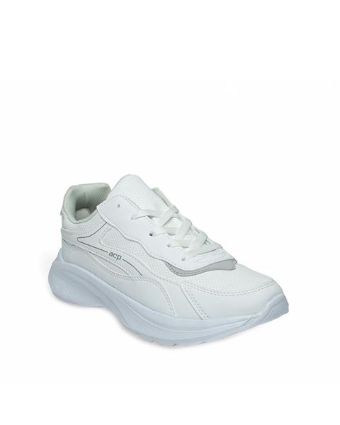 حذاء رياضي أبيض فضي