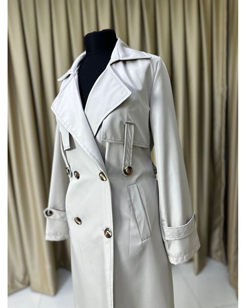 معطف ترنش برباط الخصر من ستون