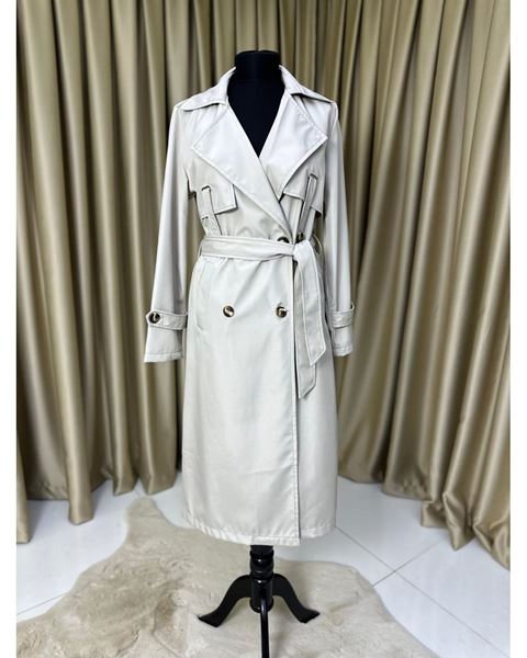 معطف ترنش برباط الخصر من ستون