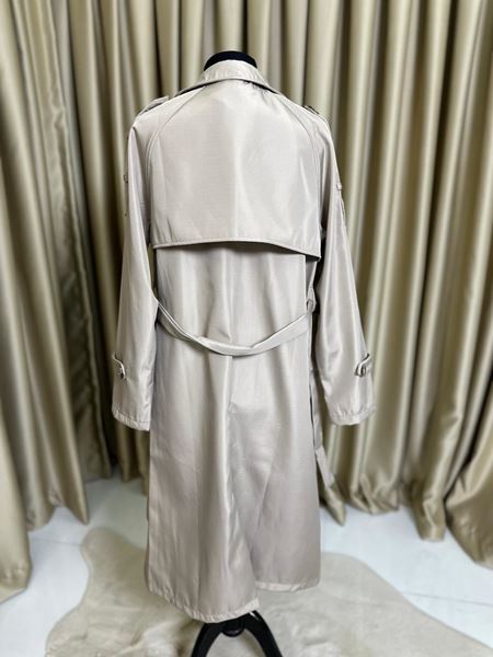 معطف ترنش برباط الخصر بيج