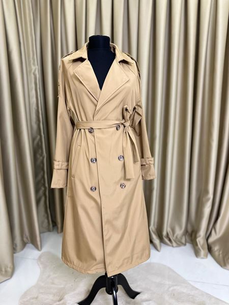 معطف ترنش برباط الخصر - لون جمل