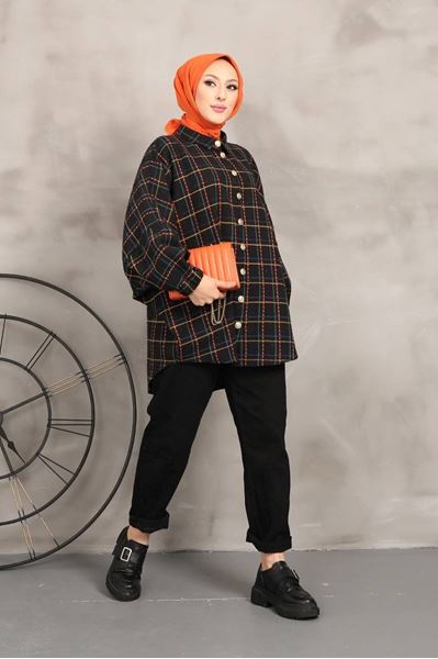 قميص أسود برتقالي