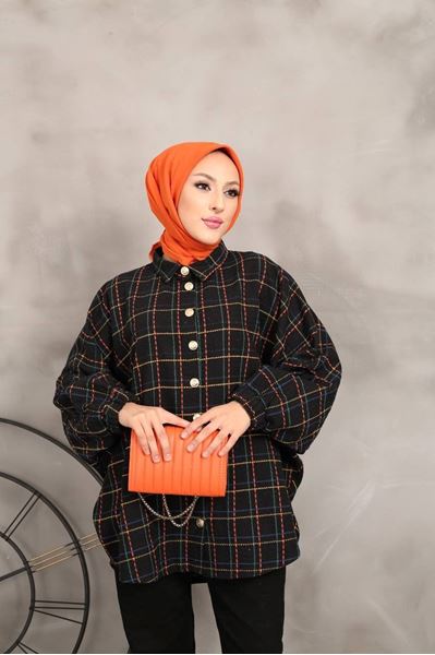 قميص أسود برتقالي