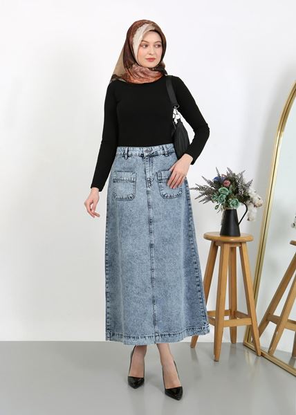 تنورة حجاب زرقاء