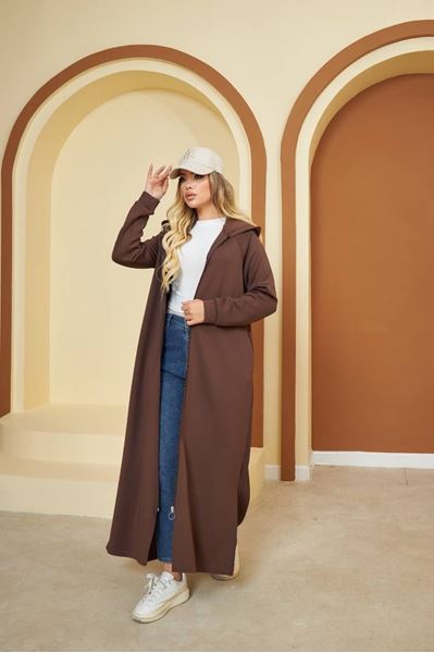 قبعة غوص كبيرة طويلة بغطاء رأس باللون البني